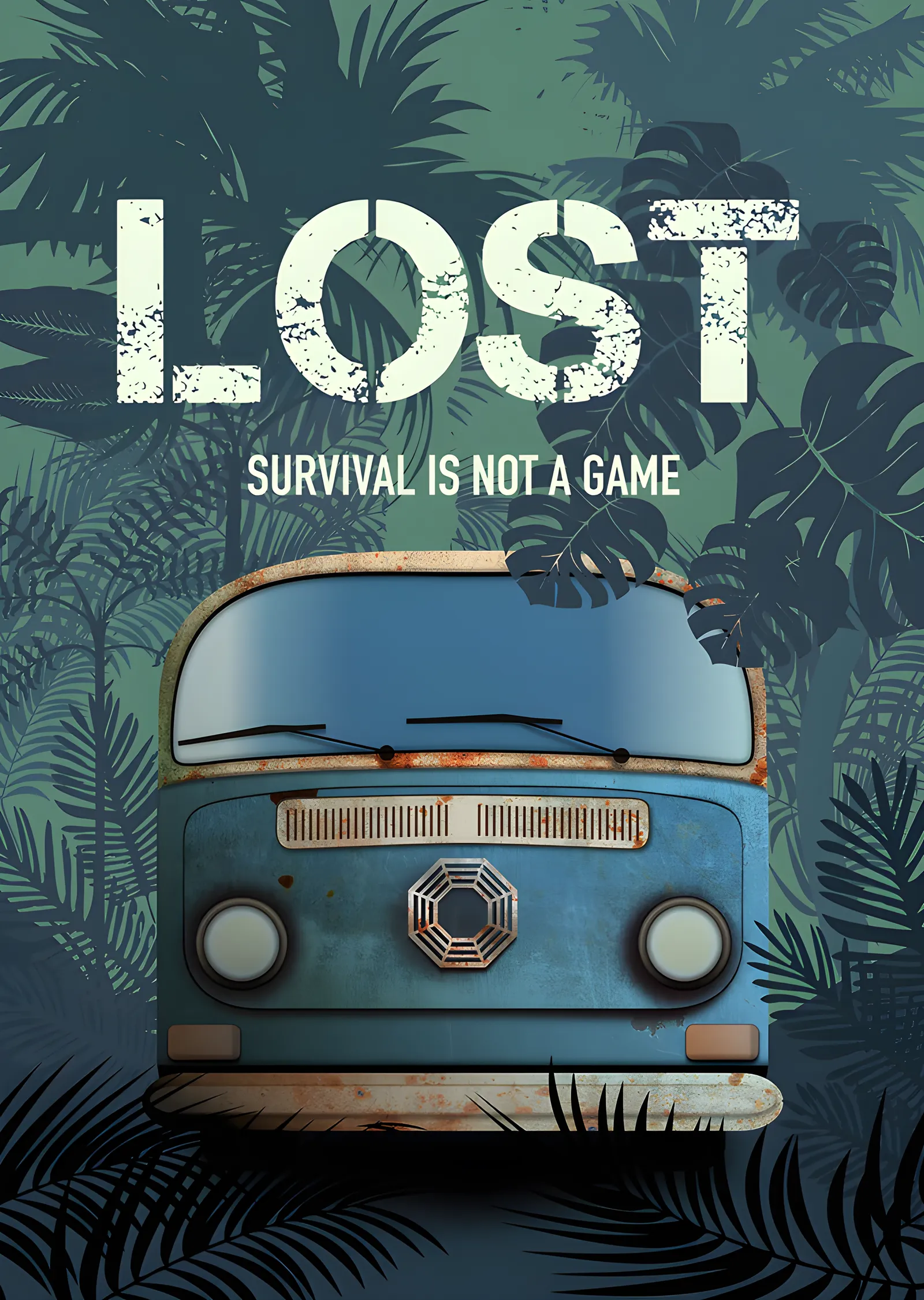 Lost - Hurda Minibüs metal tablo