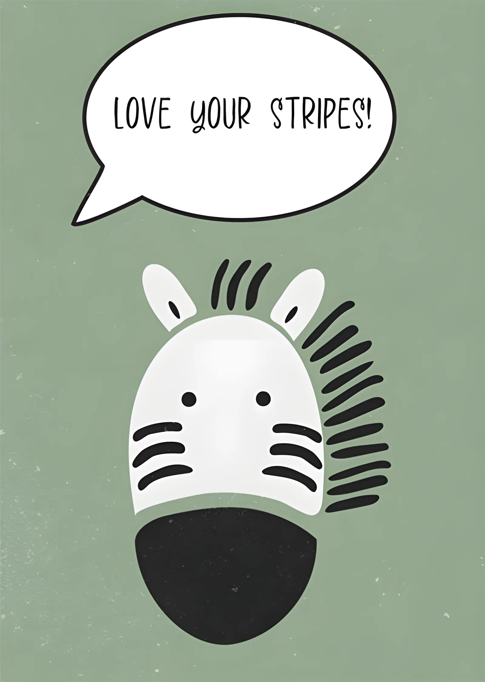 Love Your Stripes - Zebra Yavrusu metal tablo