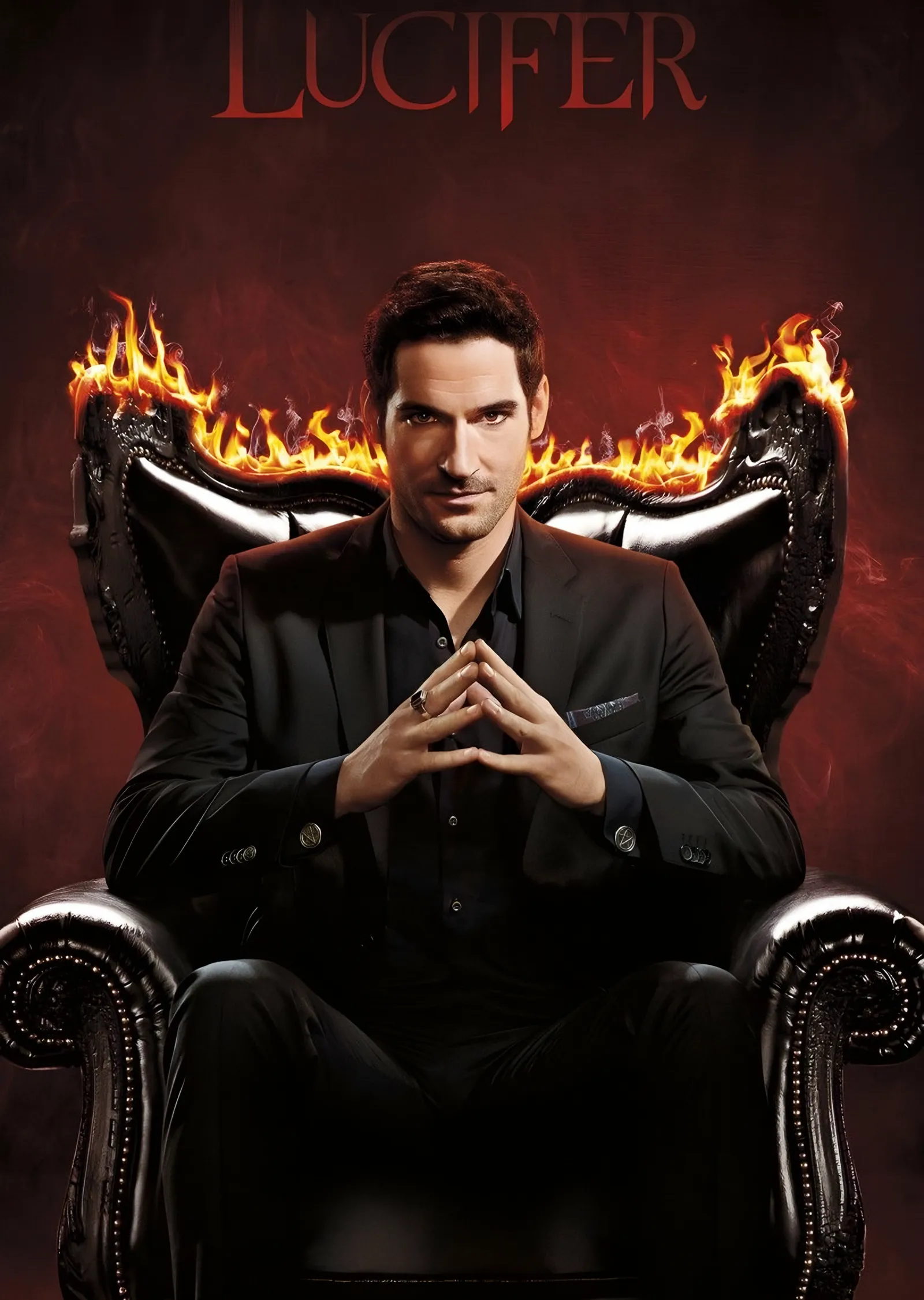 Lucifer: Alev Boynuzlu Koltuk metal tablo