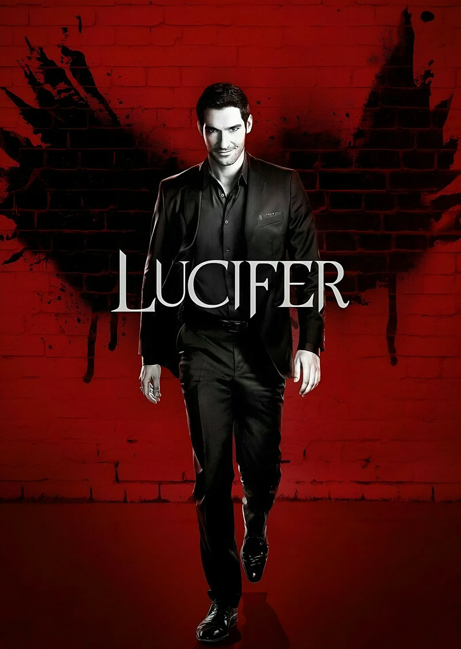 Lucifer: Kanat İzli Kırmızı Duvar metal tablo