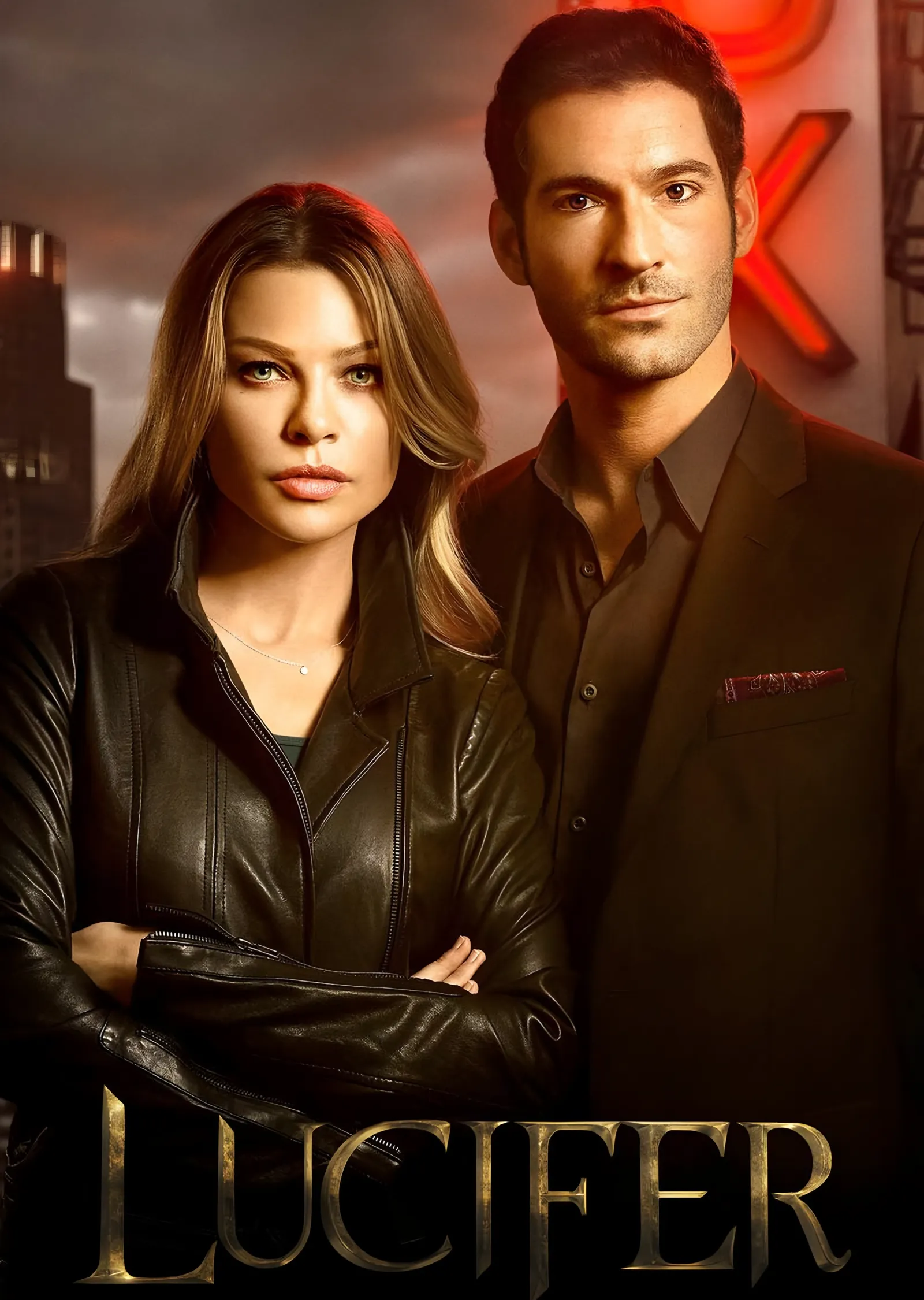 Lucifer: Lucifer ve Chloe İkilisi metal tablo