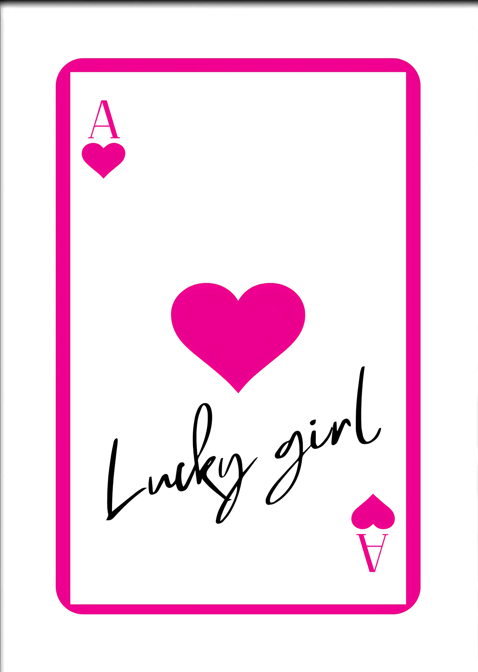 Lucky Girl Maça Ası metal tablo