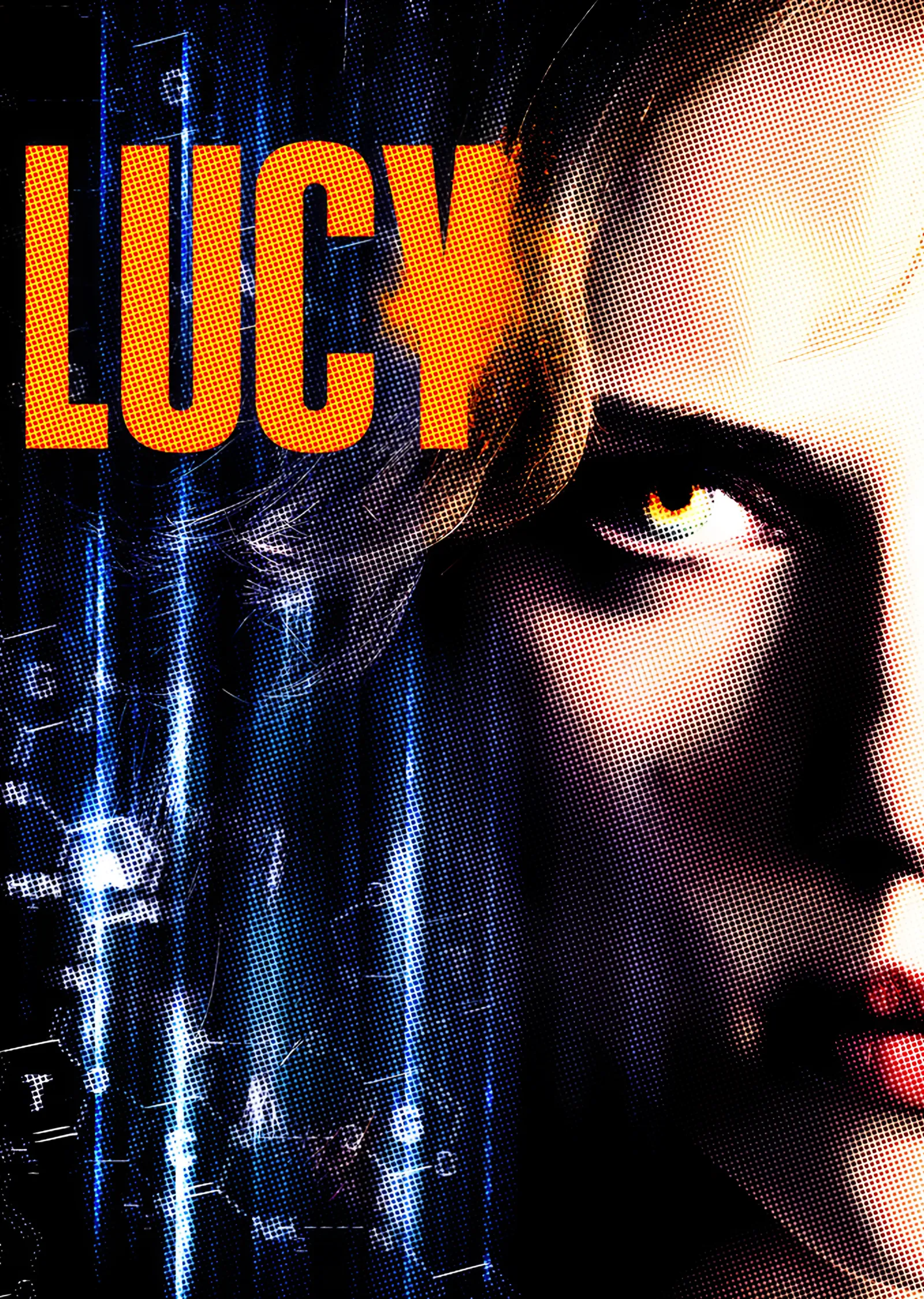 Lucy - Mavi Kod Afişi metal tablo