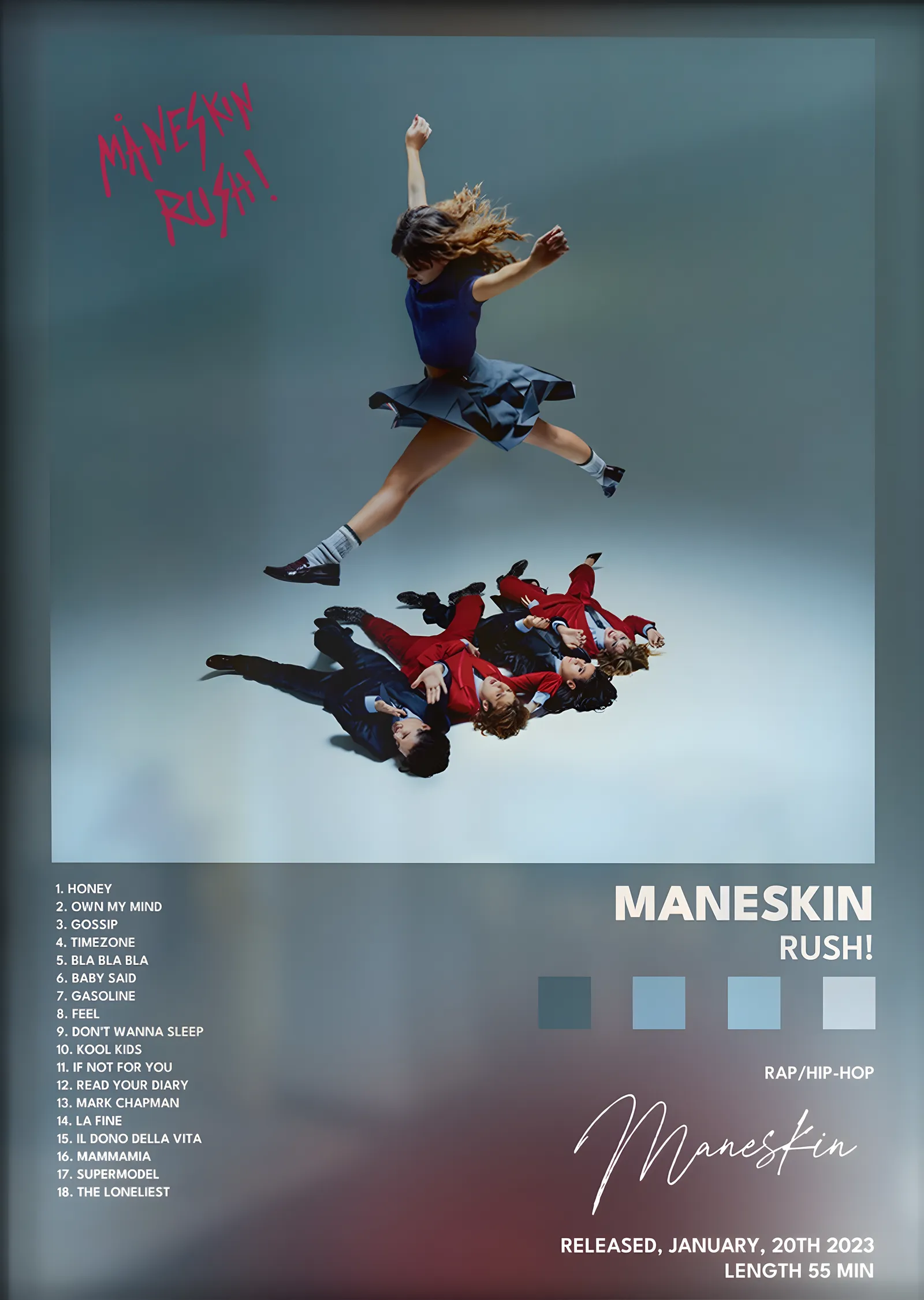 Måneskin: Rush! metal tablo