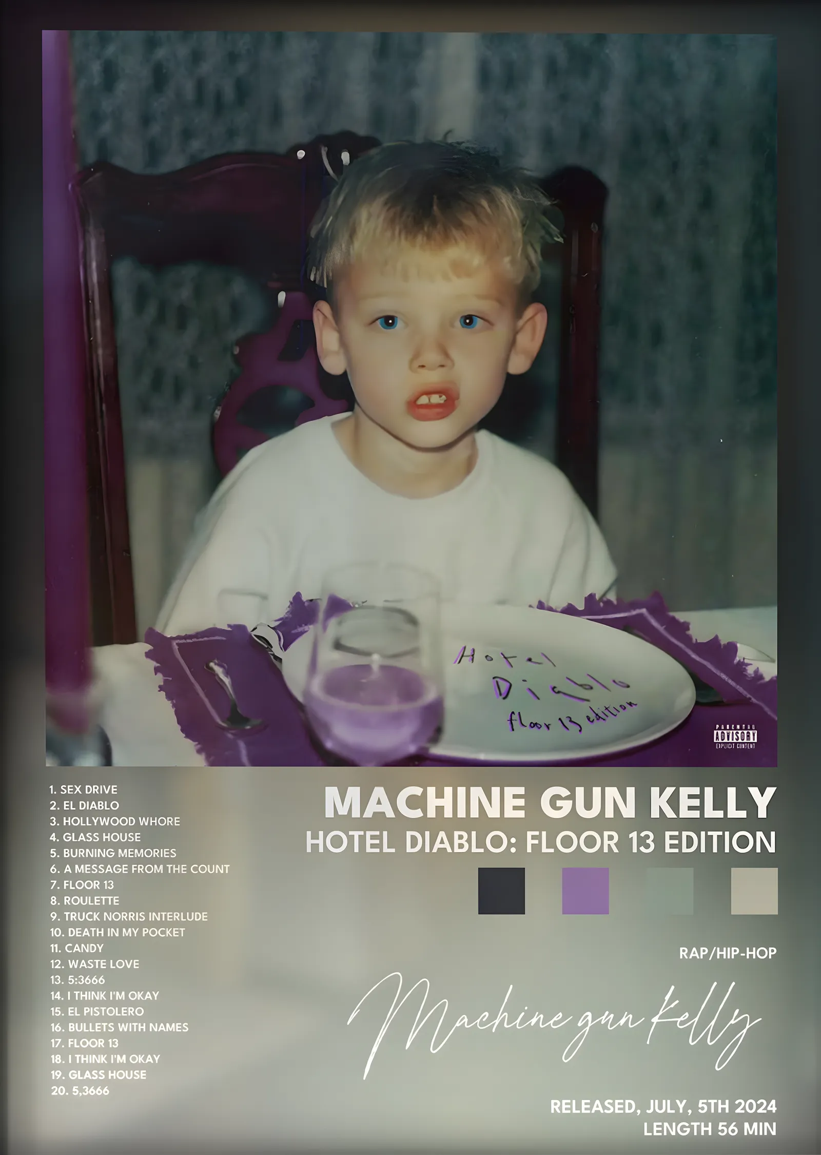 Machine Gun Kelly: Hotel Diablo (Floor 13) metal tablo