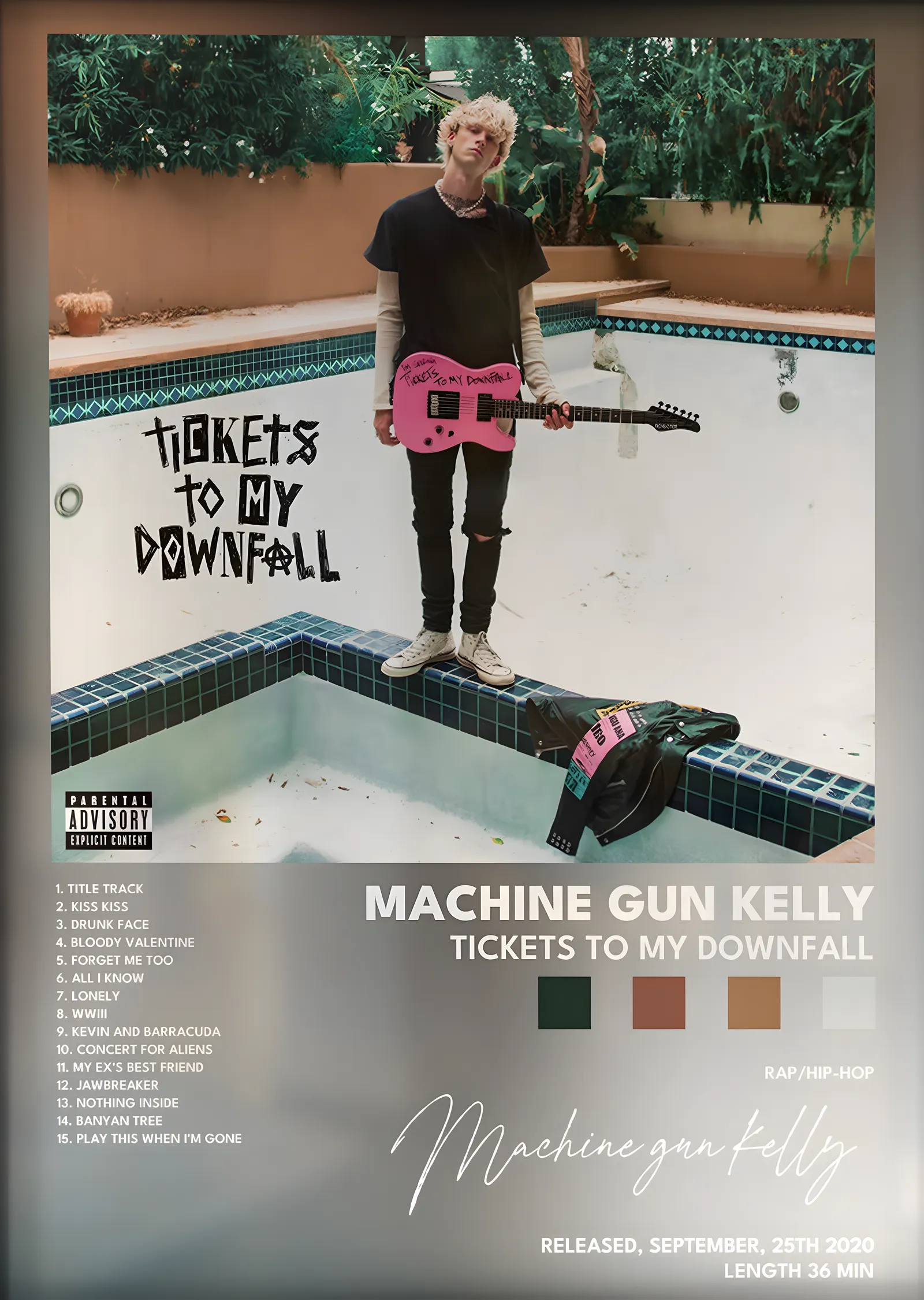 Machine Gun Kelly: Tickets to My Downfall metal tablo