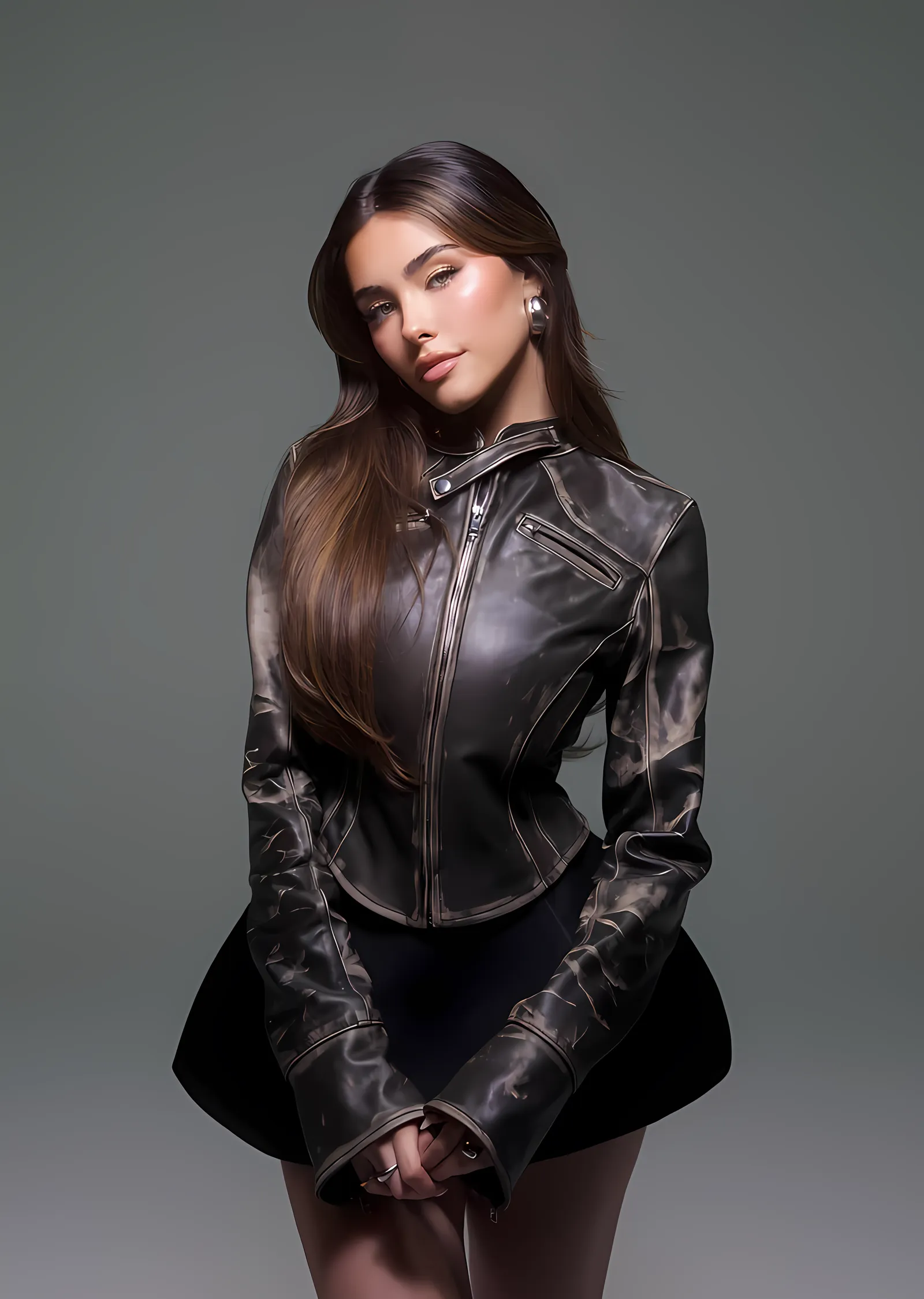 Madison Beer: Deri Ceket Karesi metal tablo