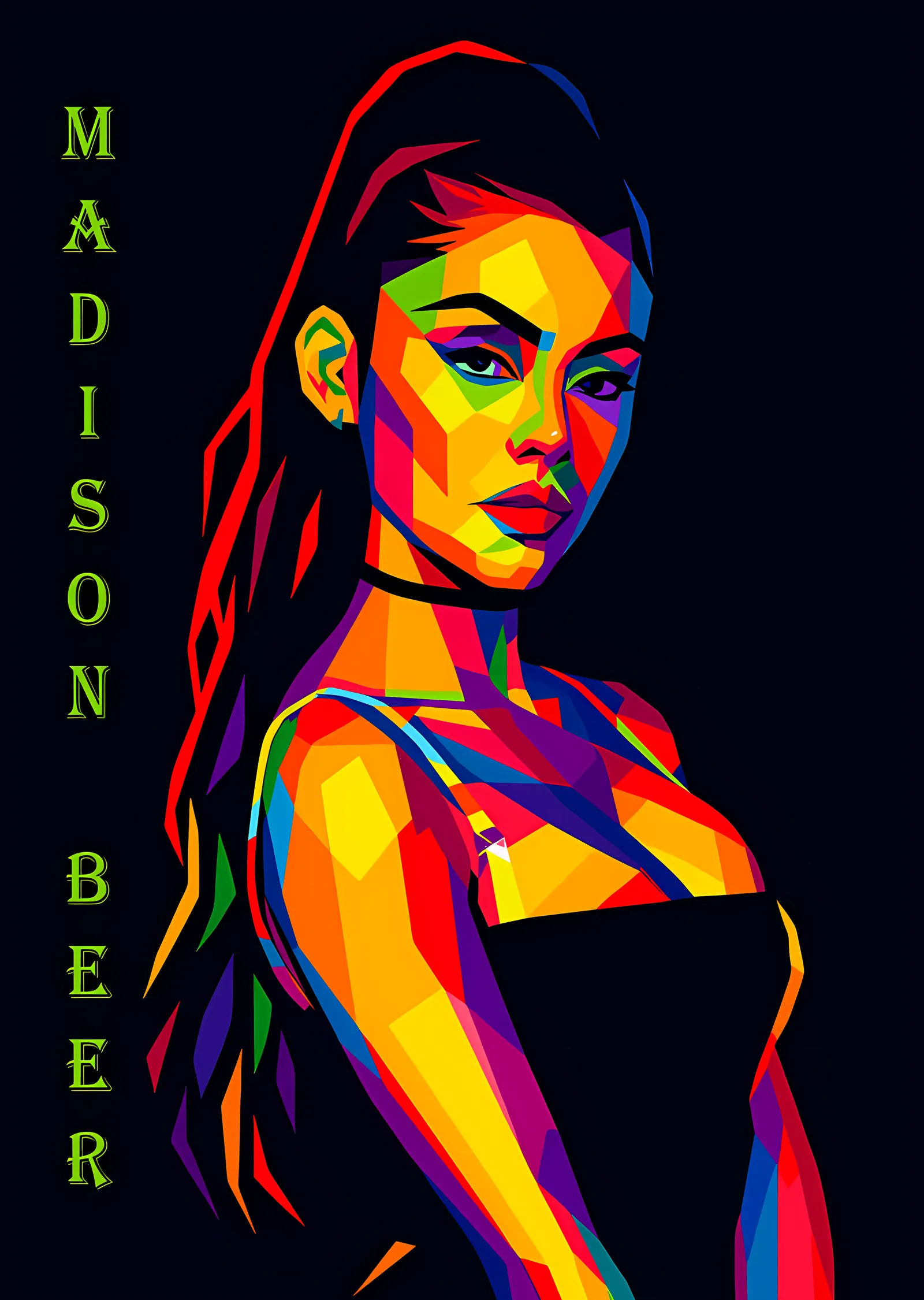 Madison Beer: Dikey İsimli WPAP metal tablo