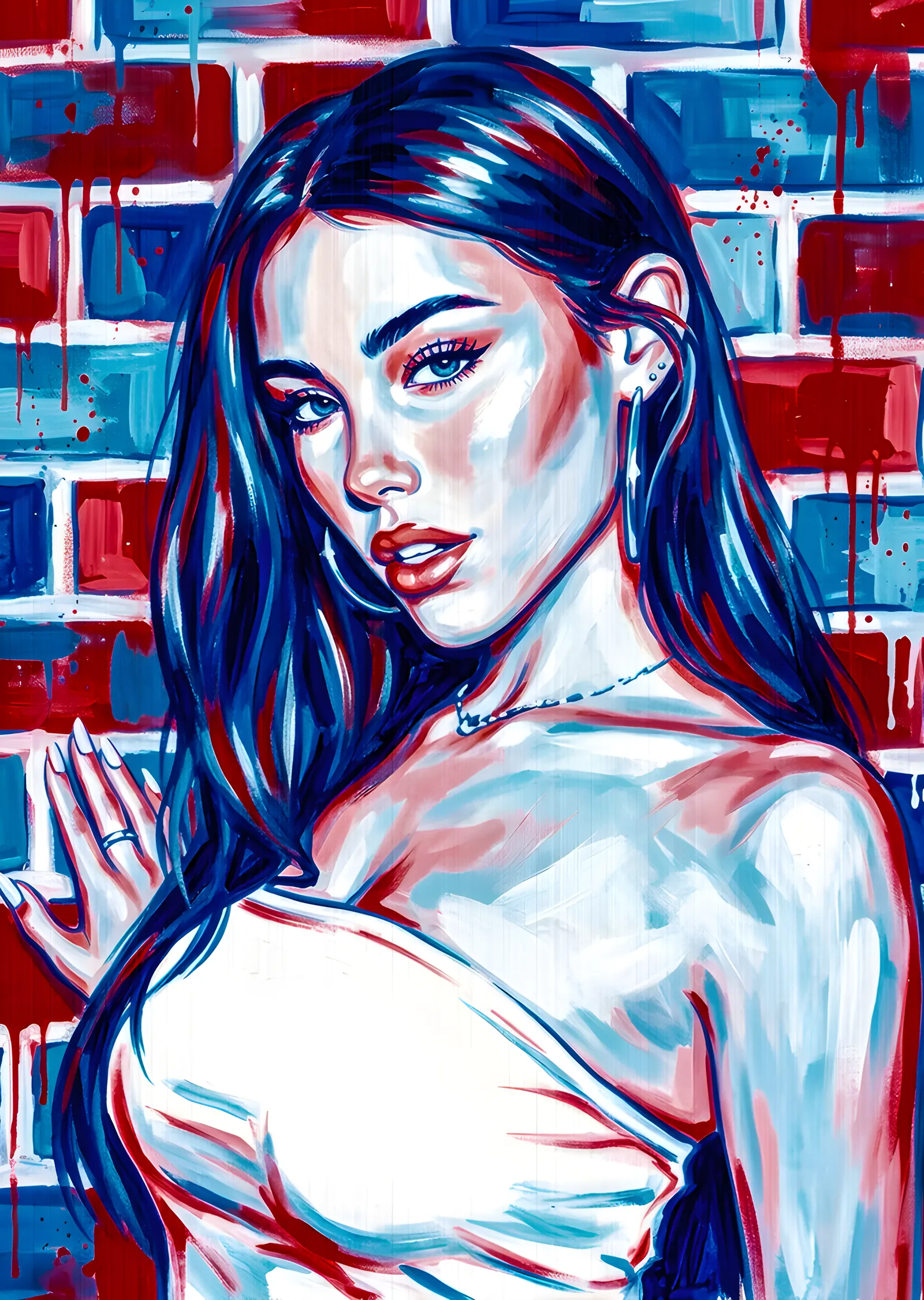Madison Beer: Tuğla Duvar Önünde metal tablo