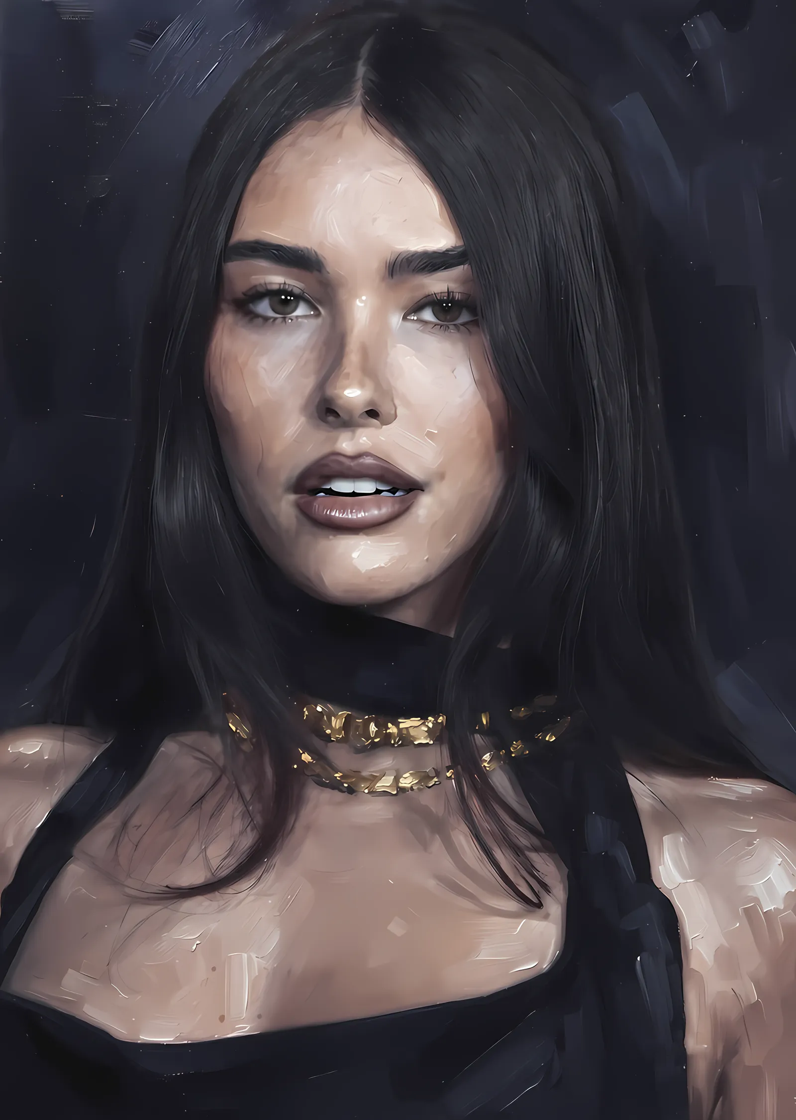Madison Beer: Yağlıboya Portre metal tablo