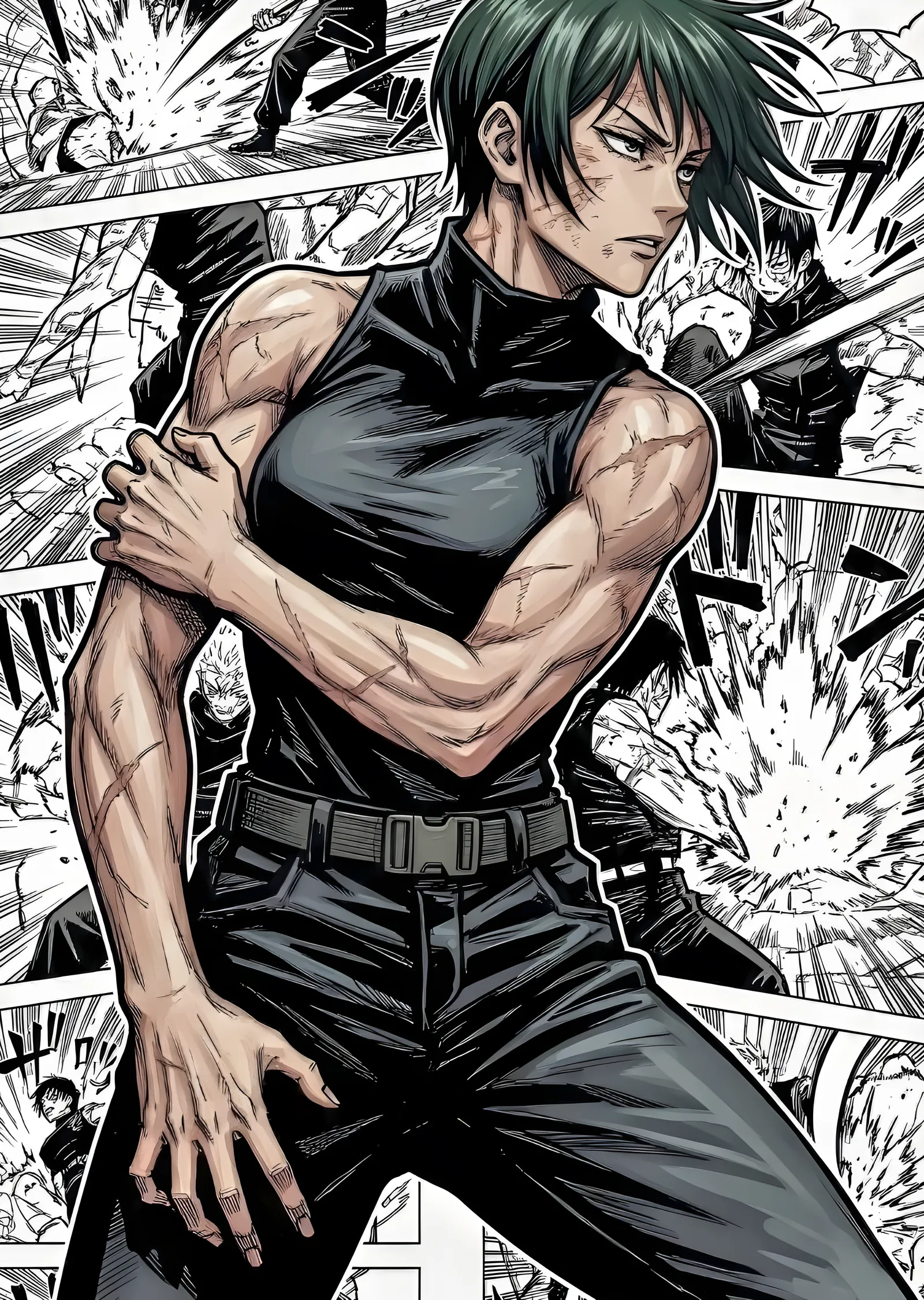 Maki Zenin - Manga Kareleri metal tablo