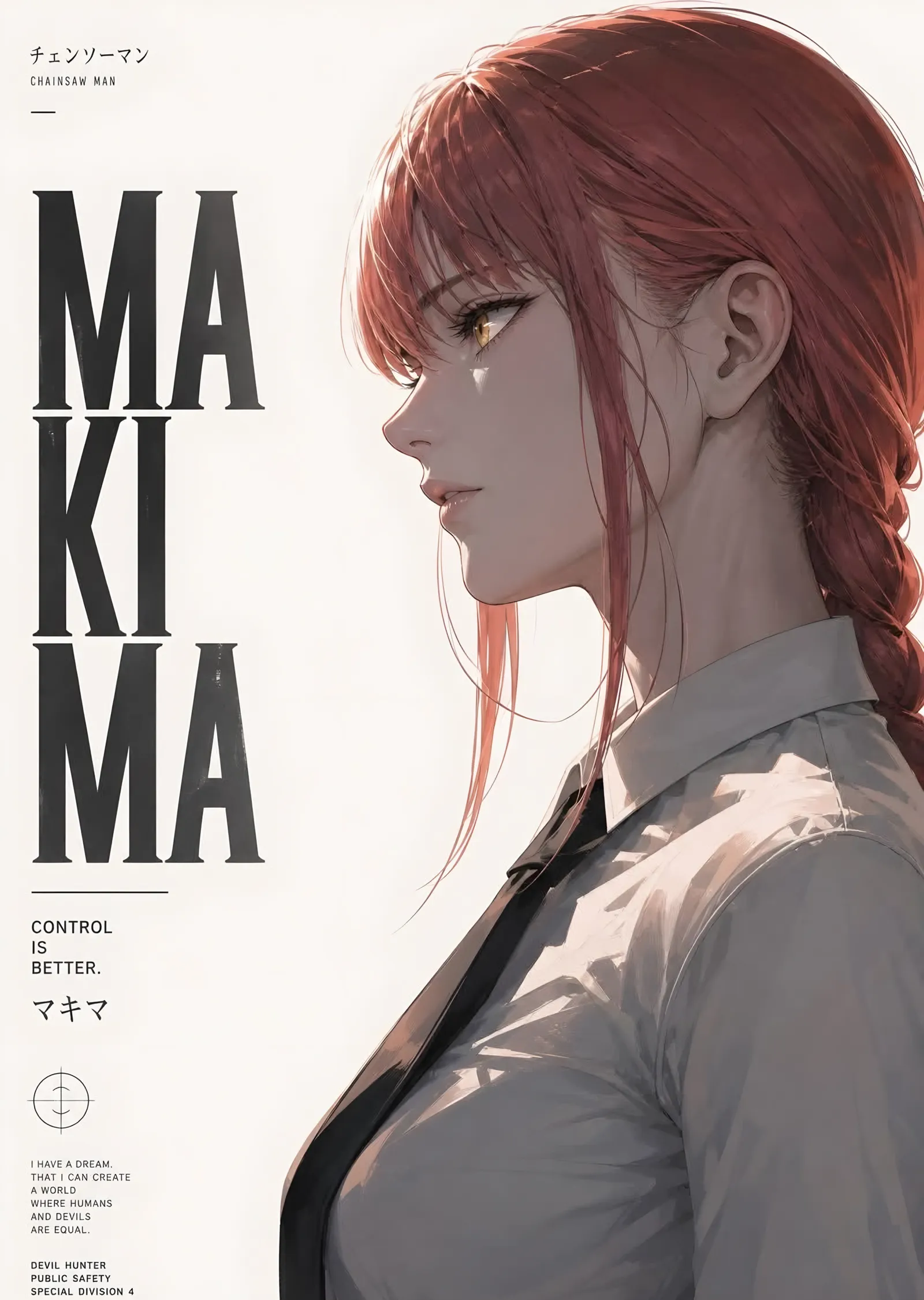 Makima - Chainsaw Man metal tablo