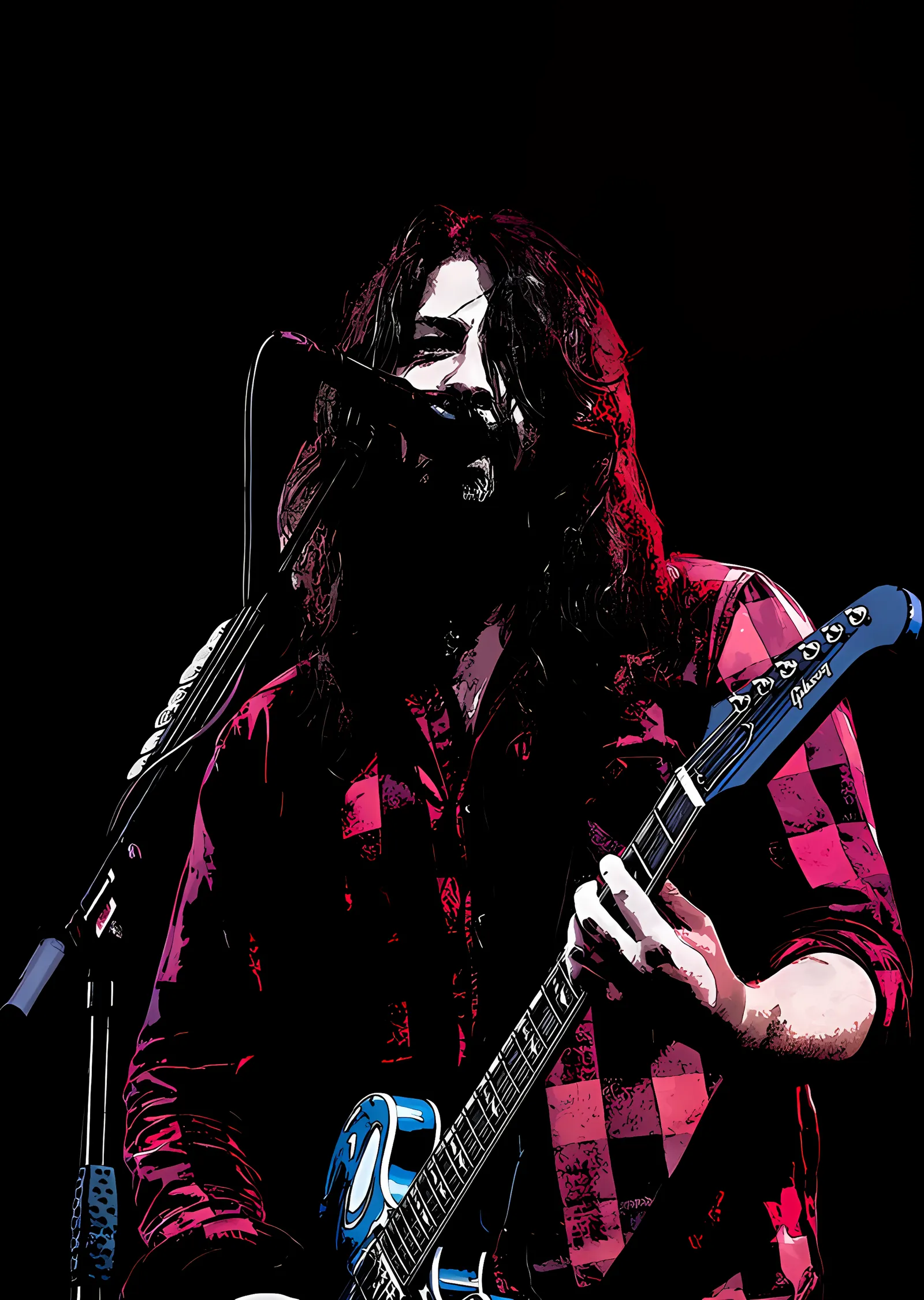 Foo Fighters - Kırmızı Işıkta Gitar metal tablo