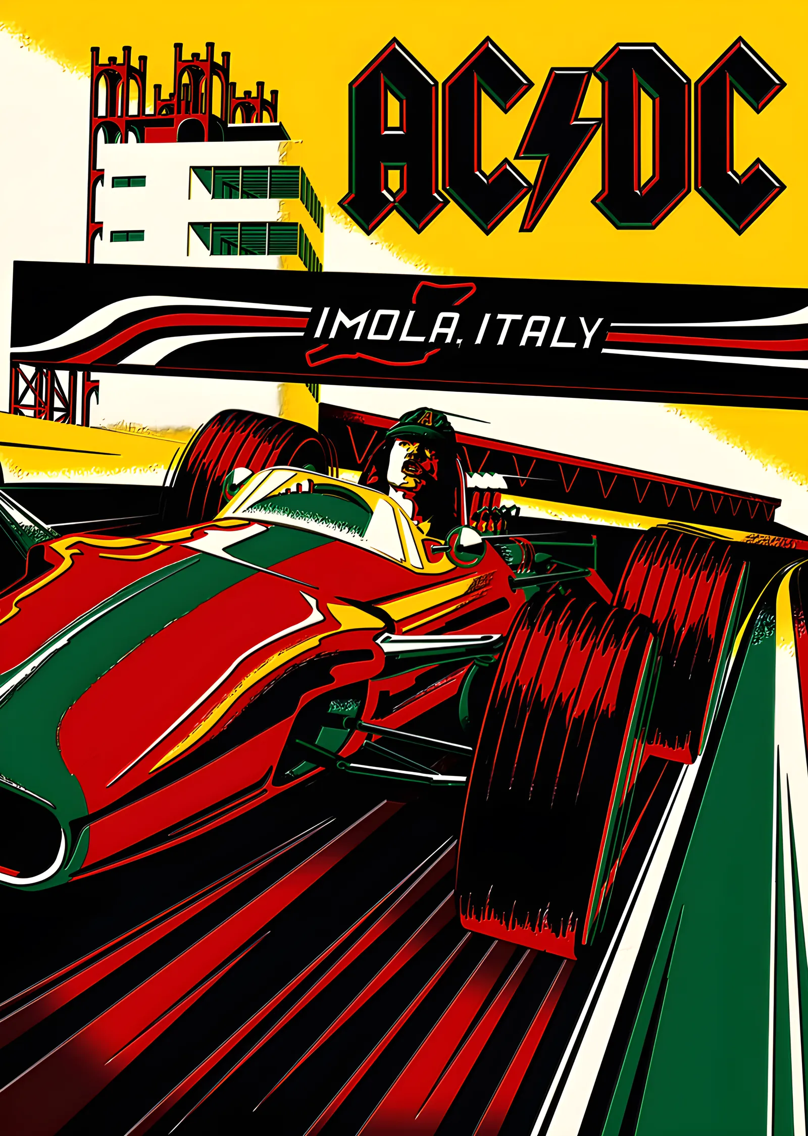 AC/DC - Imola Formula 1 Afişi metal tablo