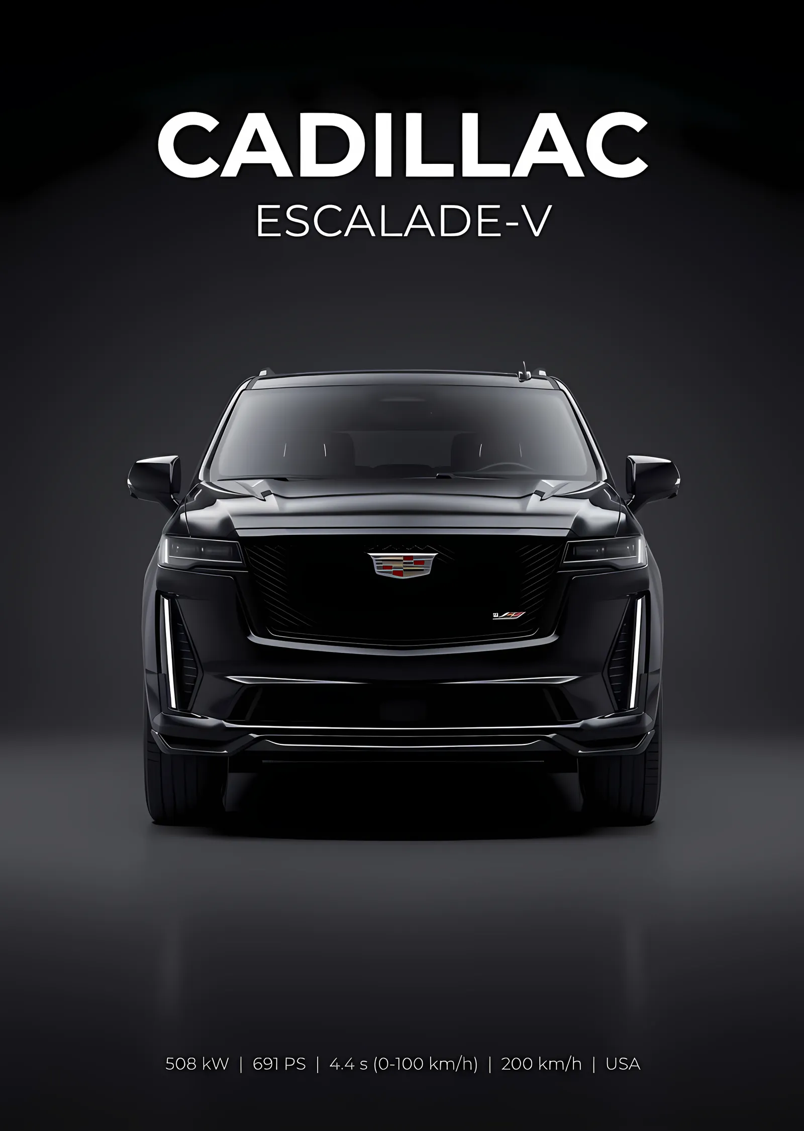 Cadillac Escalade-V metal tablo