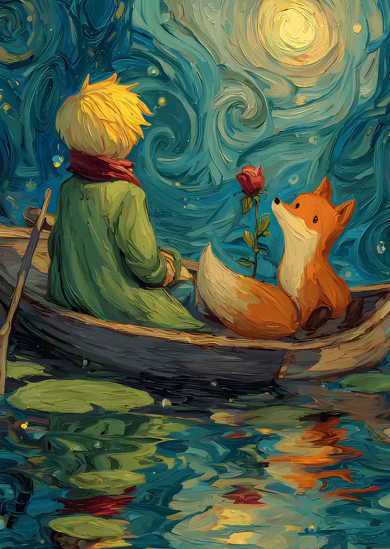 The Little Prince - Sandalda Gül metal tablo