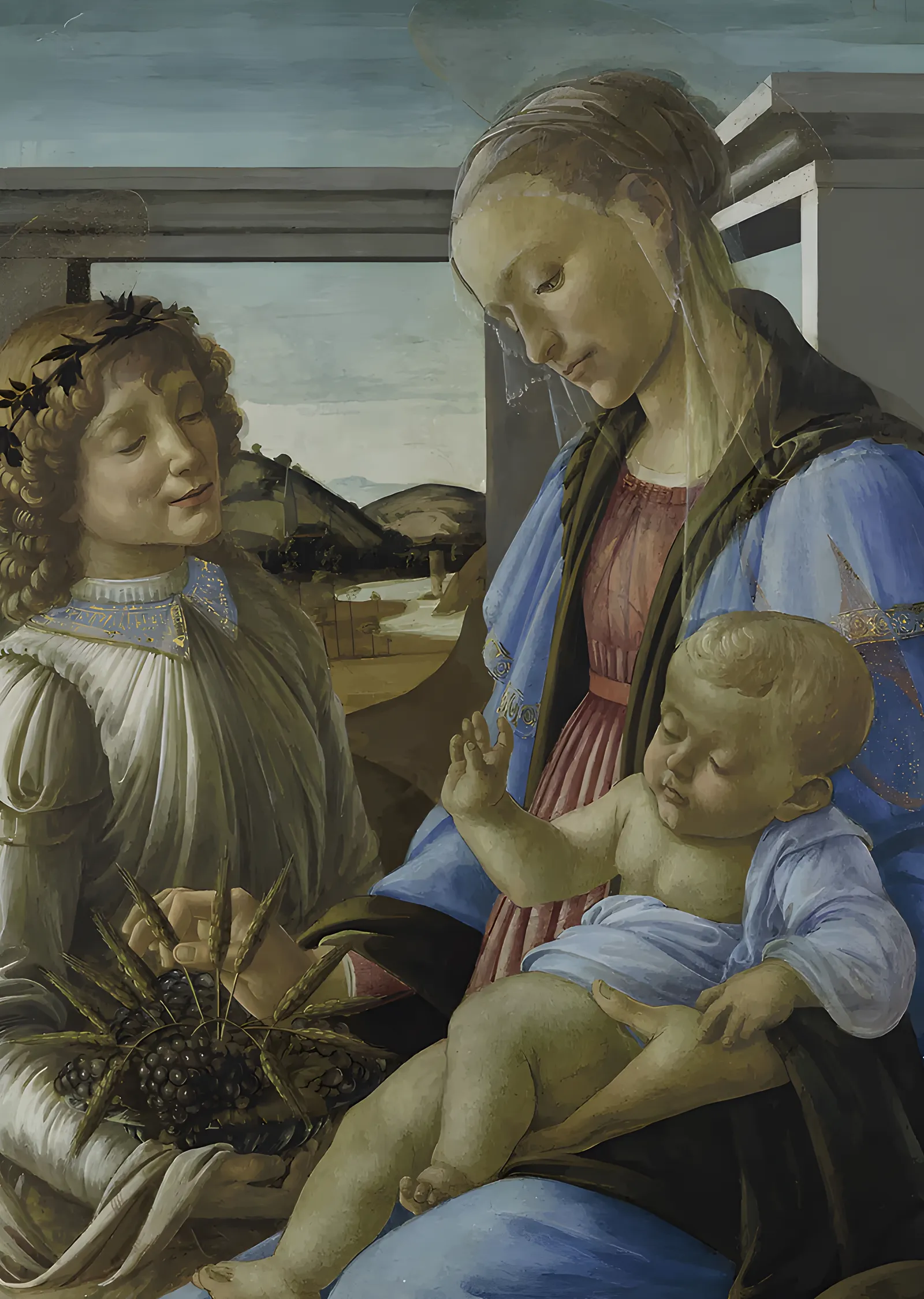Botticelli - Meleklerle Madonna metal tablo