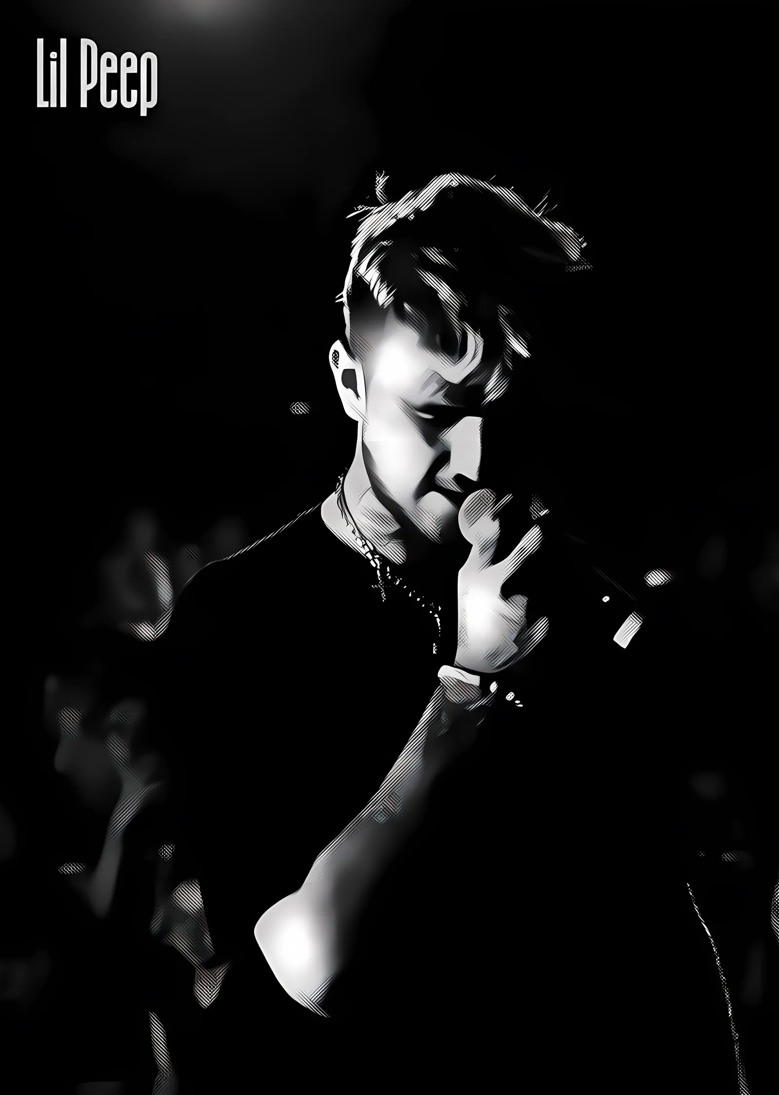 Lil Peep - Karanlıkta Tek Işık metal tablo
