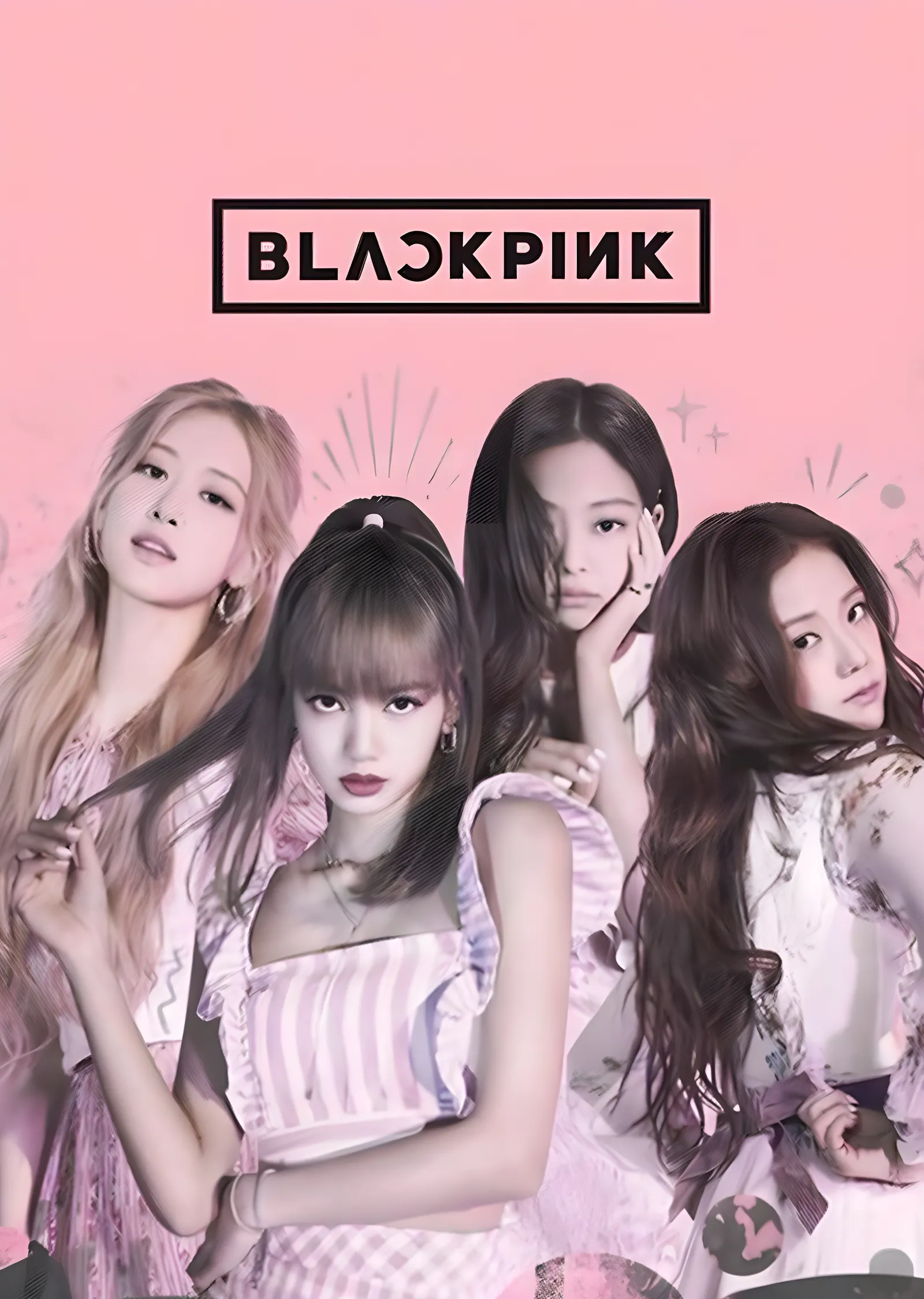 BLACKPINK - Pembe Grup Portresi metal tablo