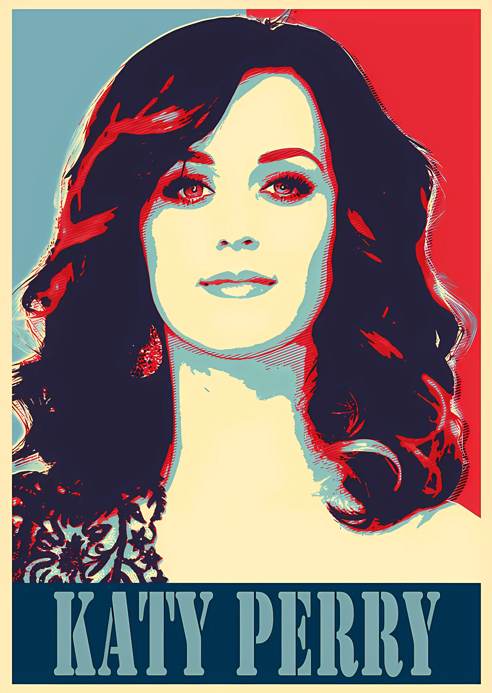 Katy Perry: Grafik Afiş metal tablo