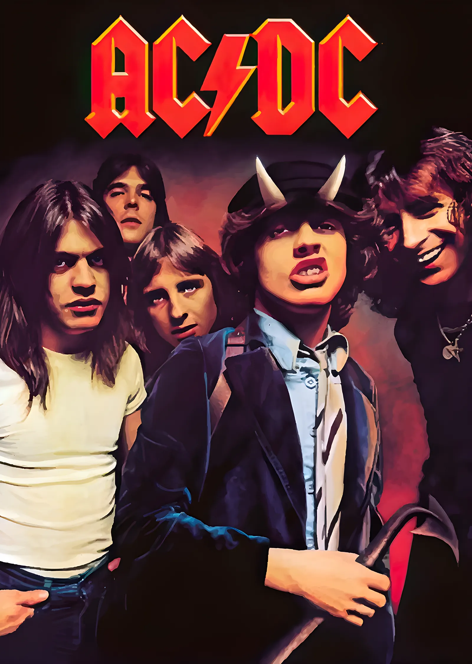 AC/DC - Boynuzlu Grup Portresi metal tablo