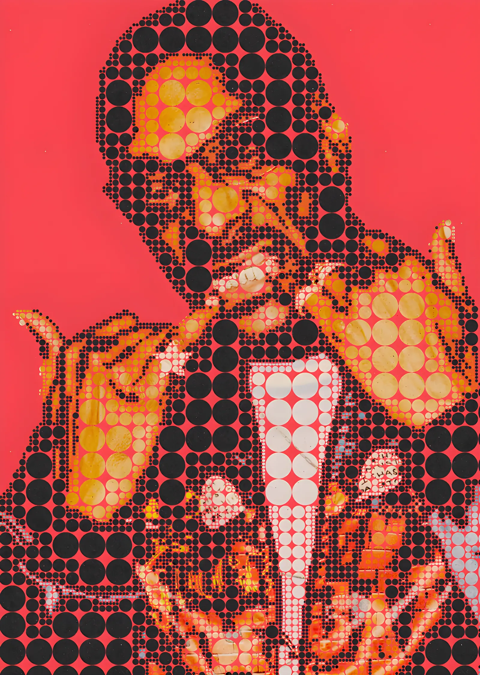 Snoop Dogg - Turuncu Halftone Portre metal tablo