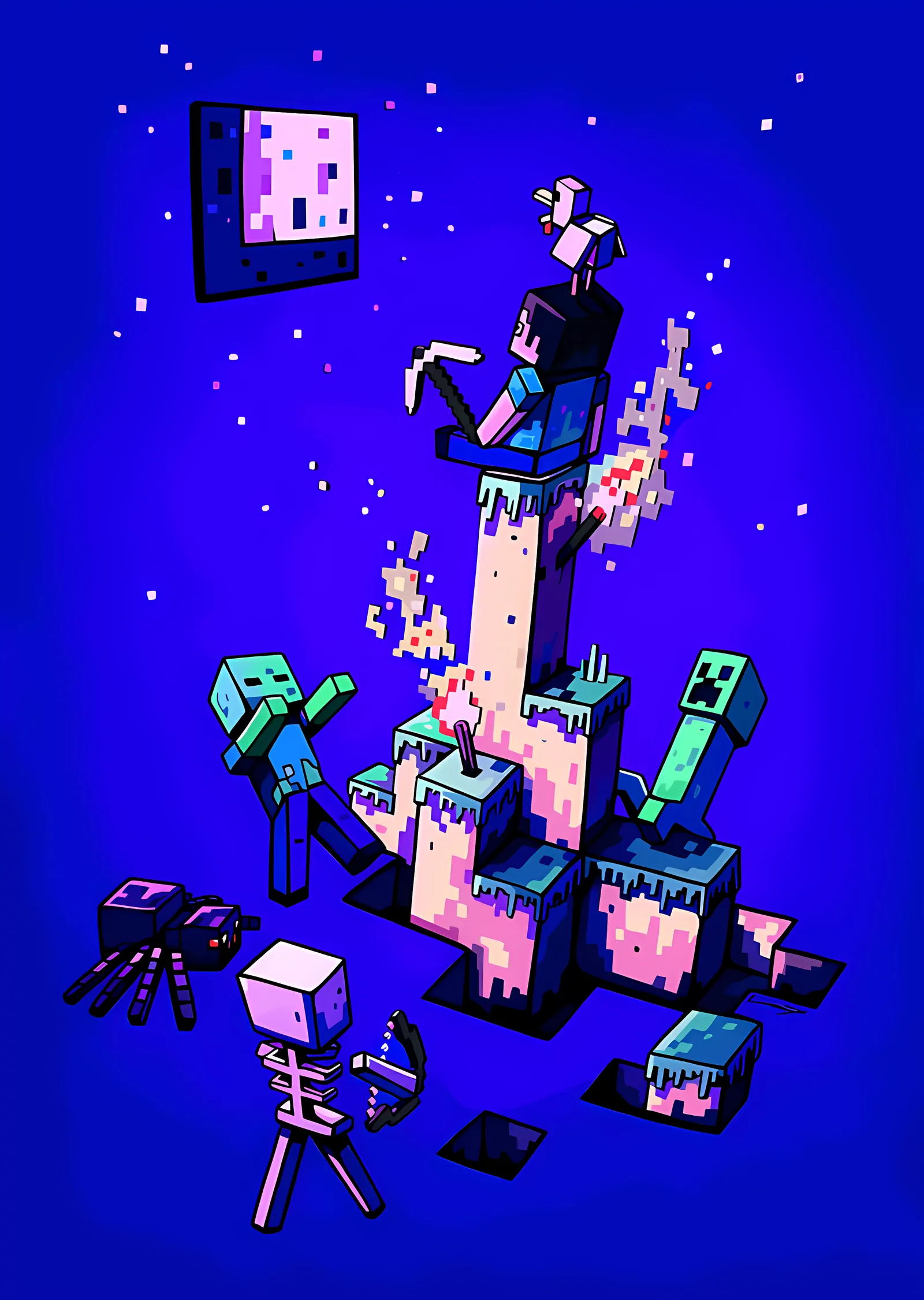Minecraft - Blok Kule ve Yaratıklar metal tablo