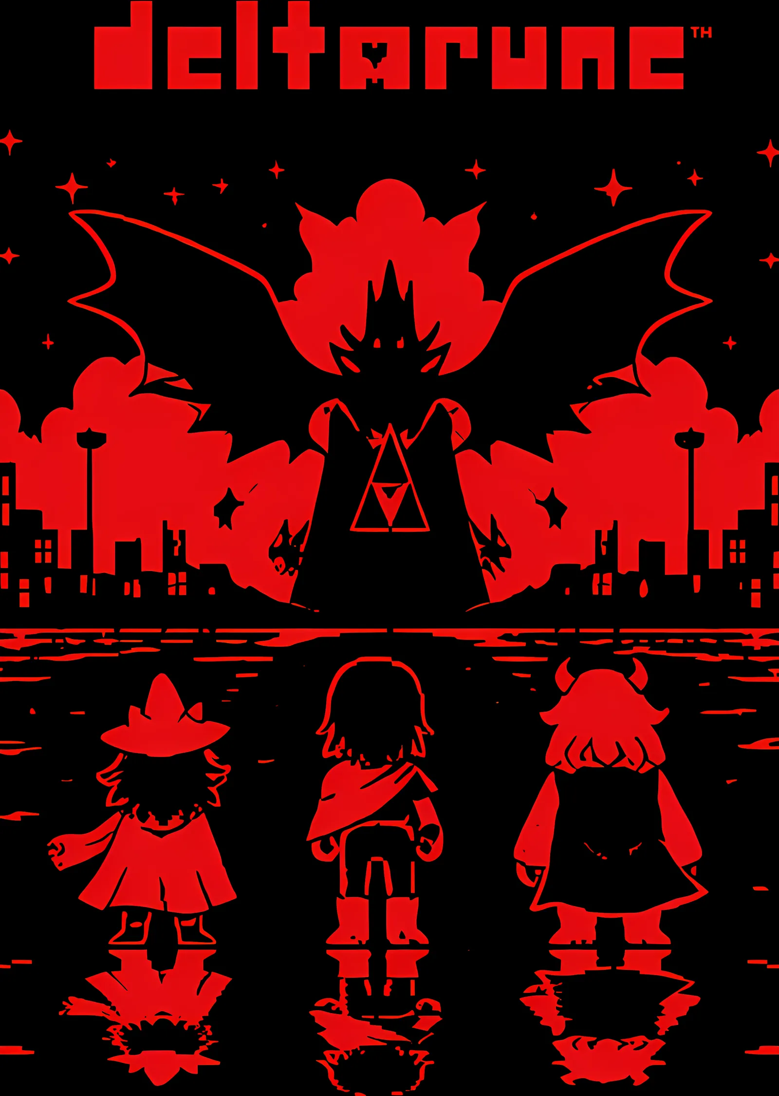 Deltarune - Kırmızı Siluet Kompozisyonu metal tablo
