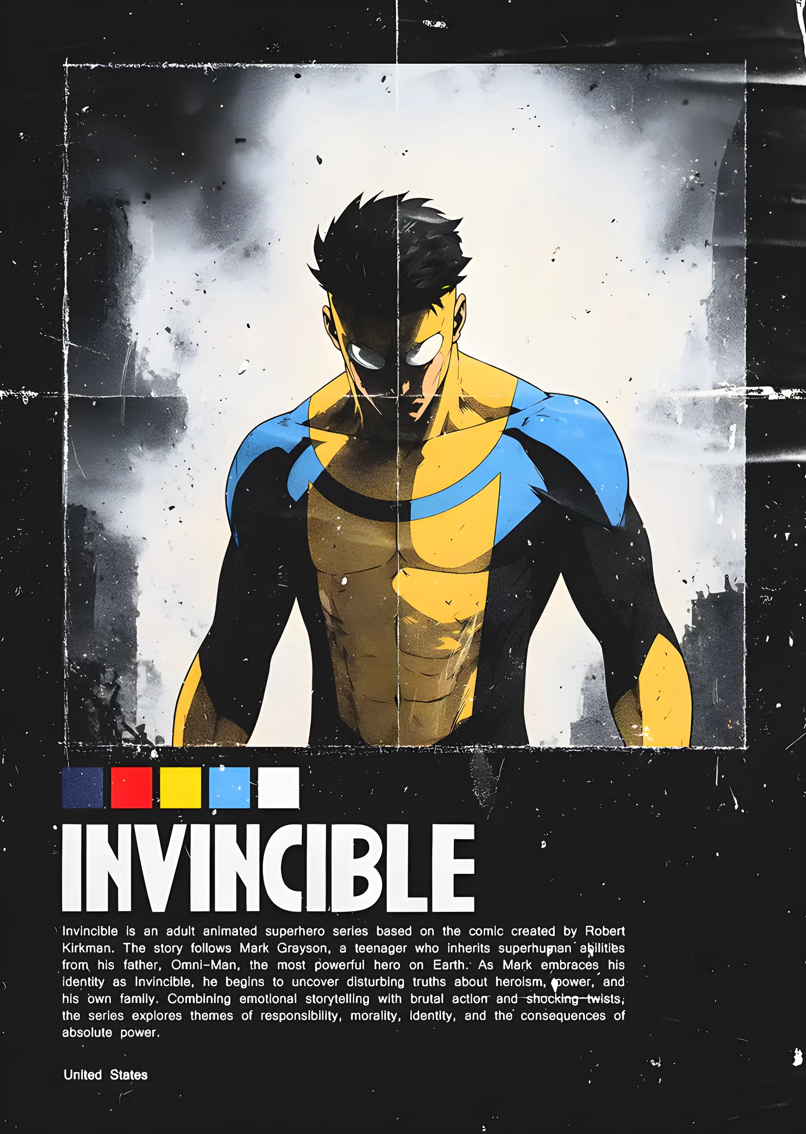 Invincible - Mark Grayson Karanlık Portre metal tablo