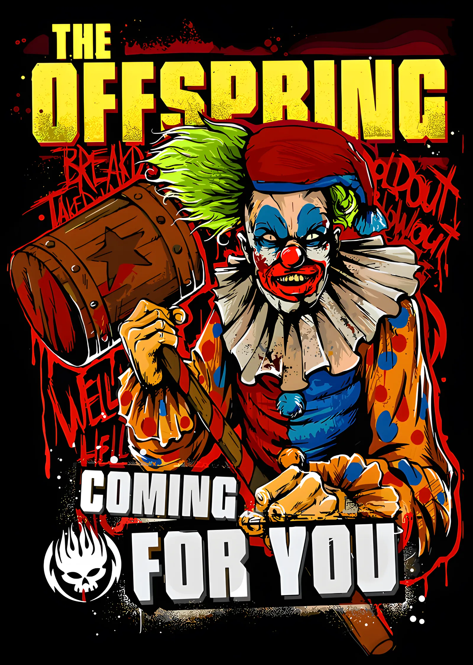 The Offspring - Tokmaklı Palyaço metal tablo