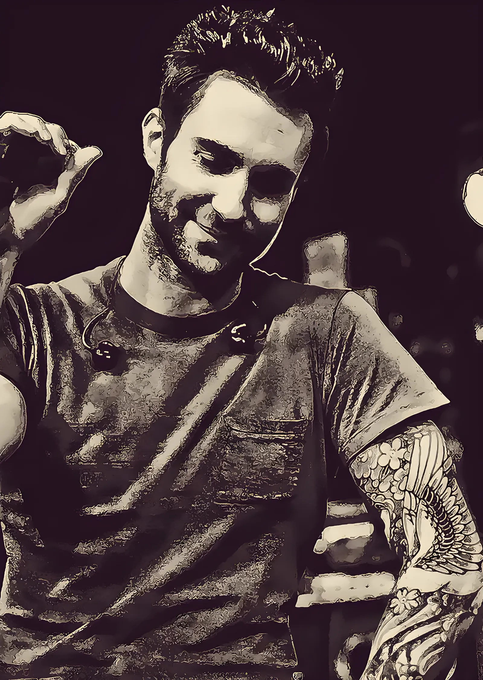 Adam Levine - Sepya Portre metal tablo