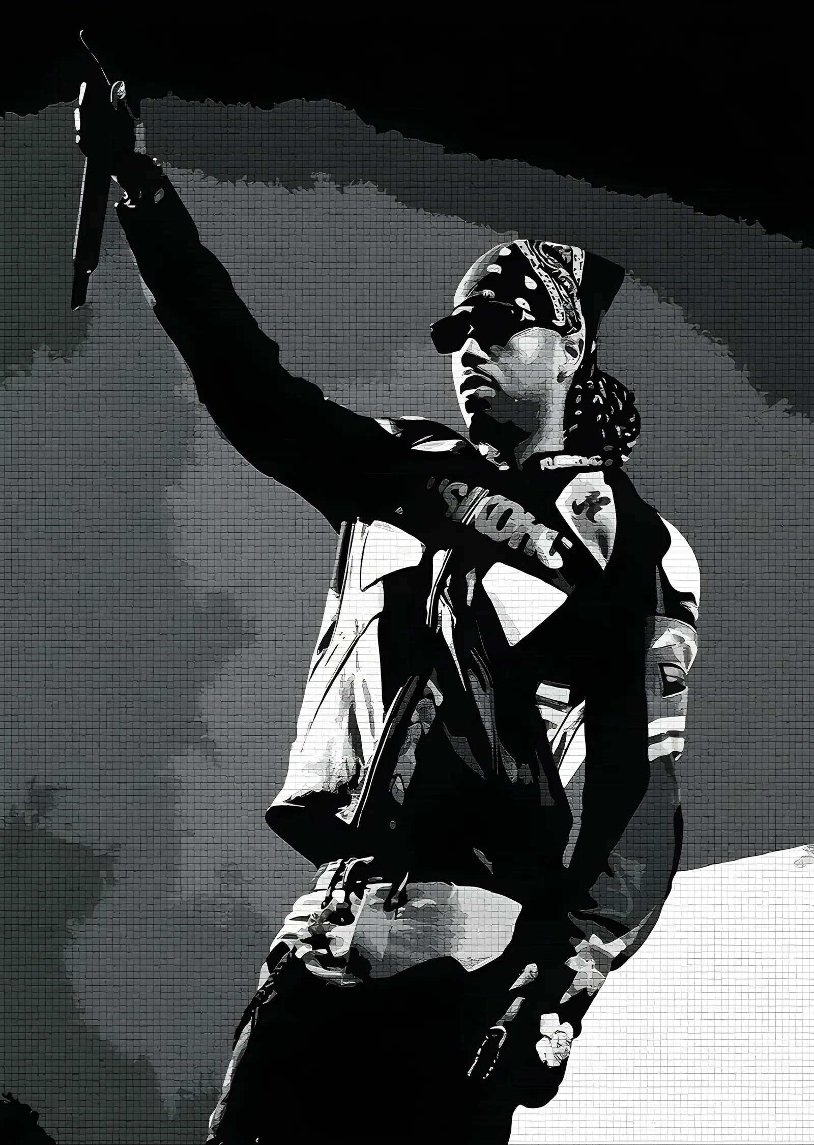Metro Boomin - Siyah Beyaz Sahne Duruşu metal tablo