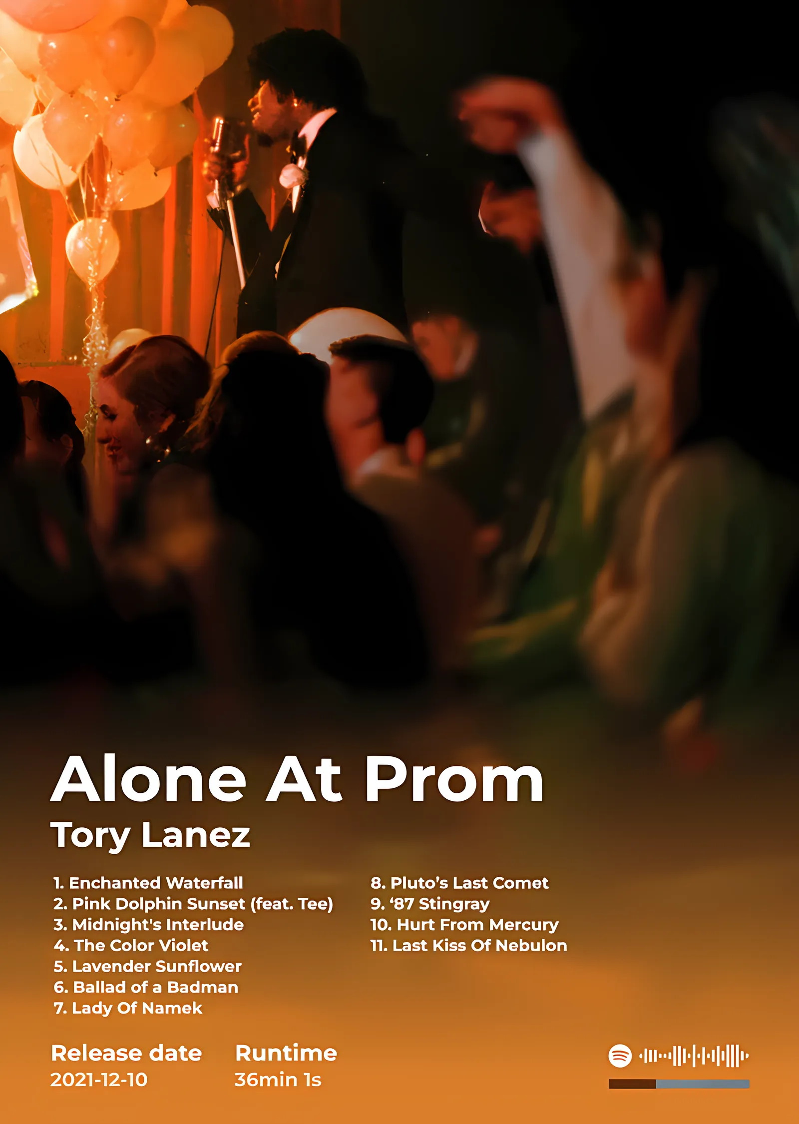 Tory Lanez - Alone At Prom metal tablo