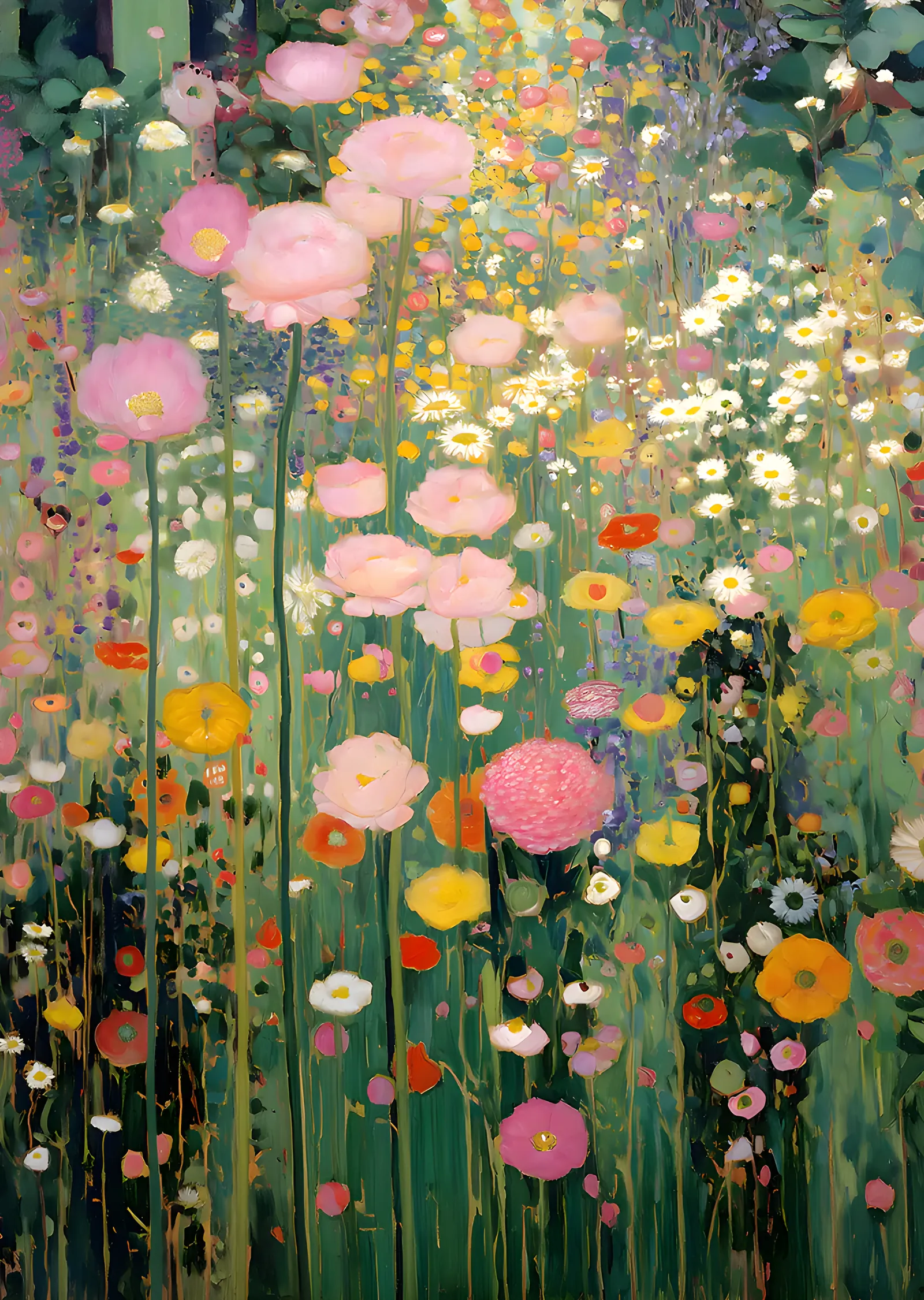 Gustav Klimt - Çiçek Bahçesi metal tablo