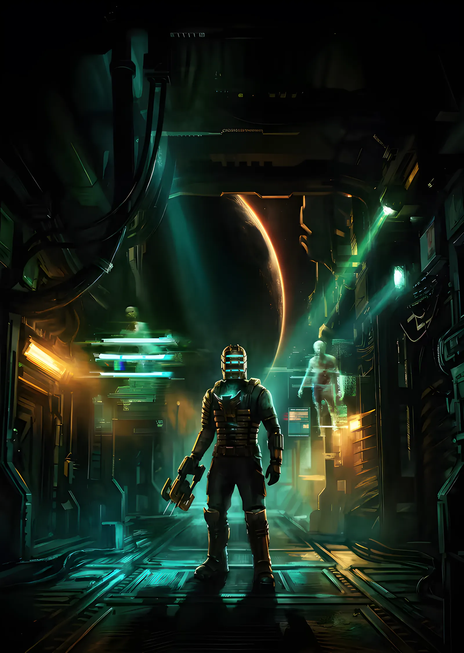 Dead Space - Turkuaz Koridor metal tablo