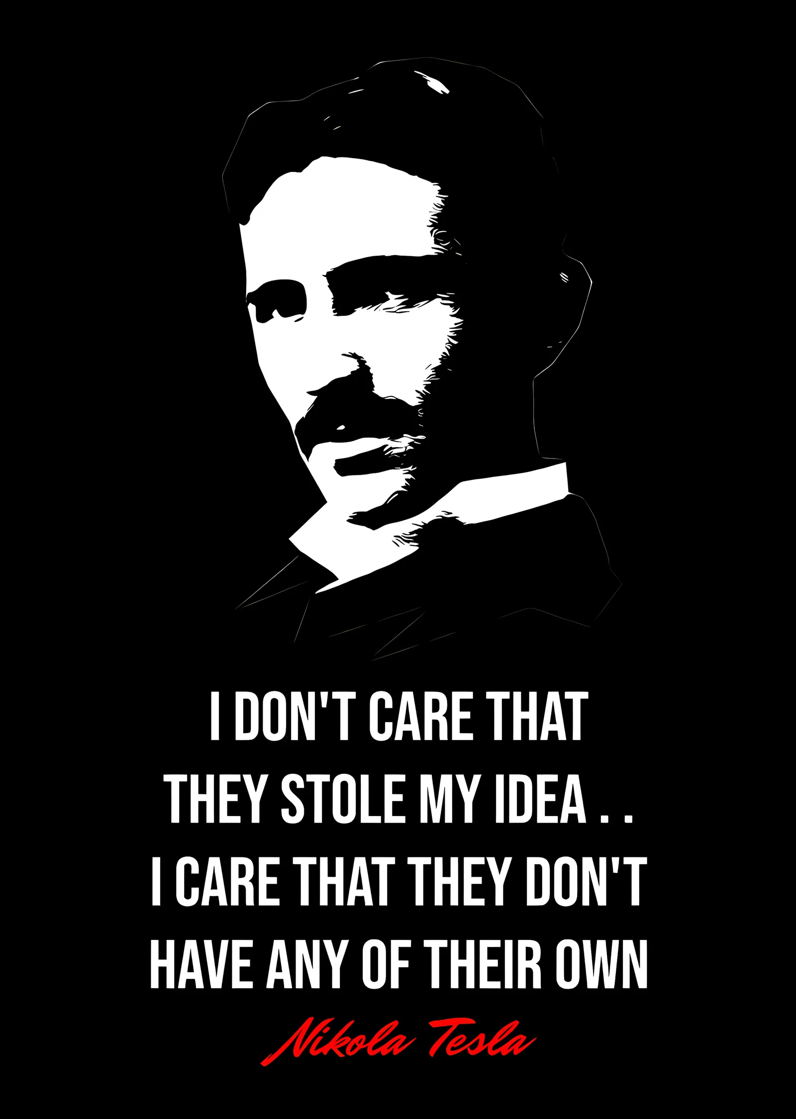 Nikola Tesla - Fikir Sözü metal tablo