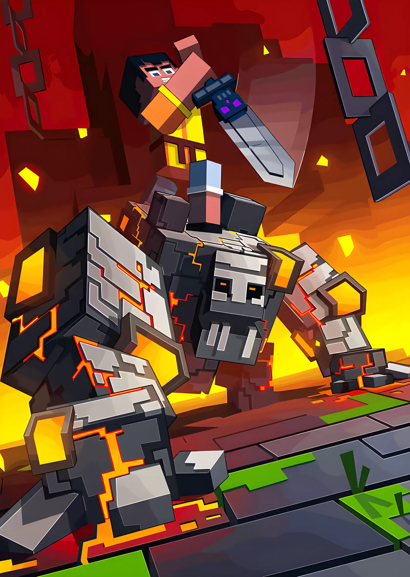 Minecraft - Lav Diyarında Savaş metal tablo