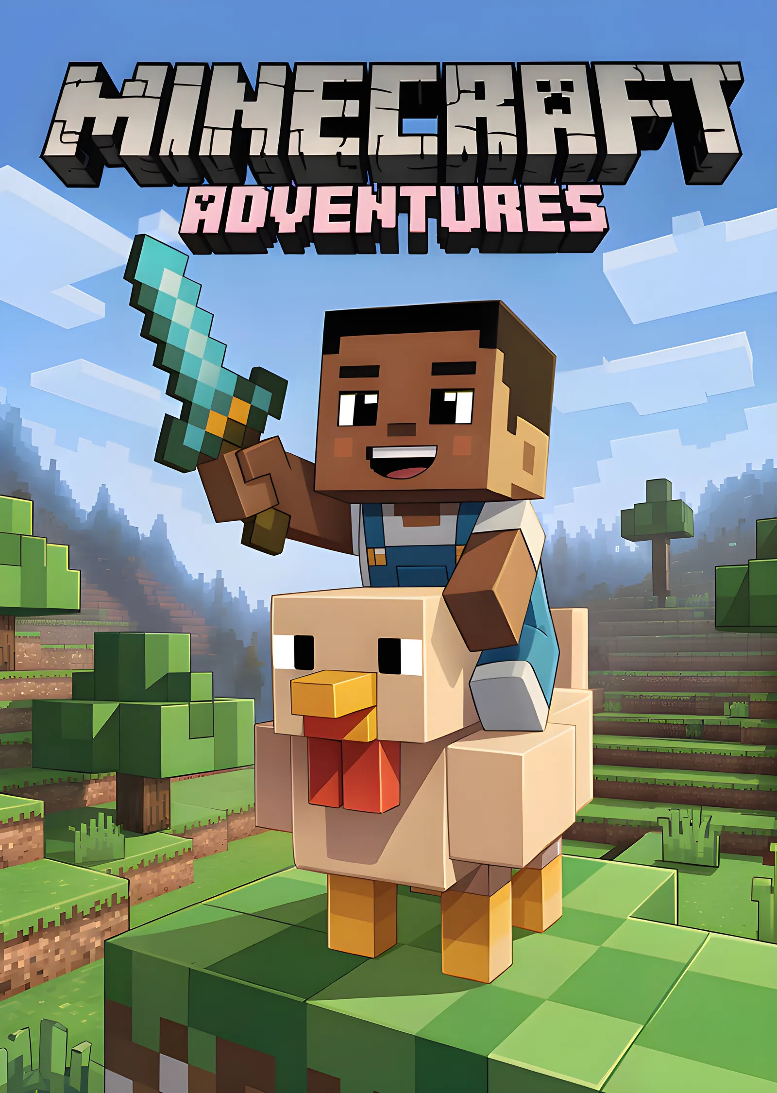 Minecraft Adventures - Tavuk Yolculuğu metal tablo