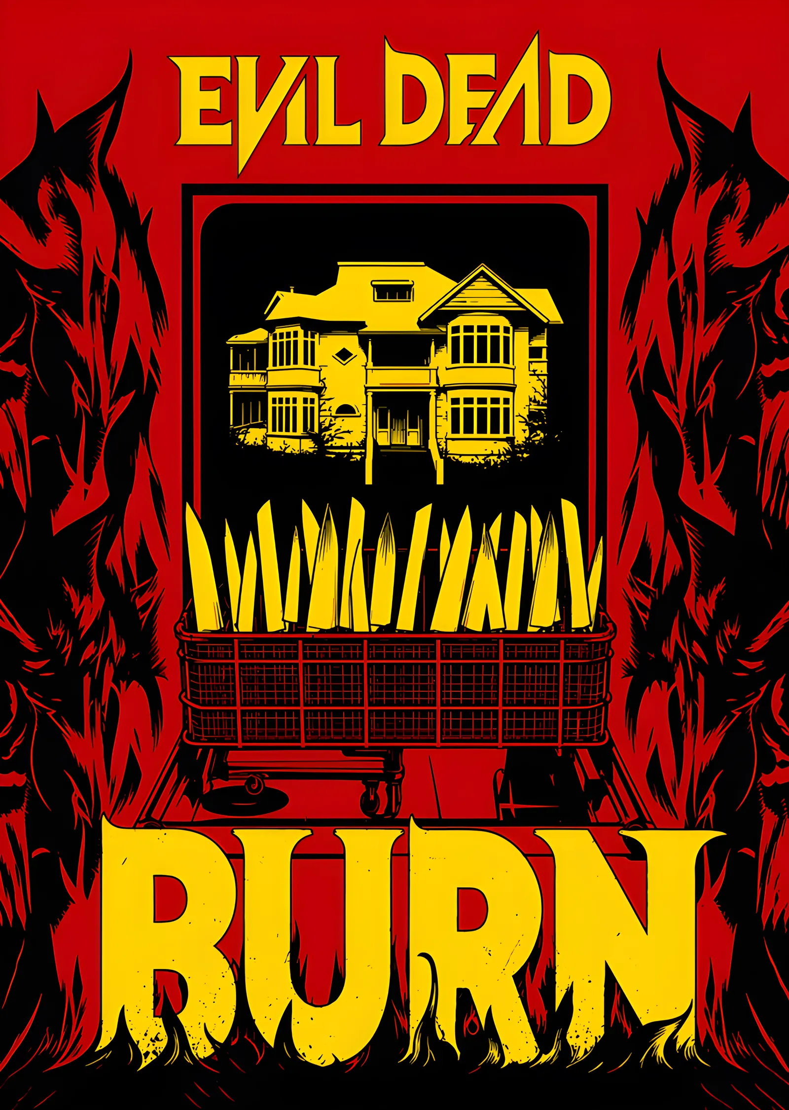 Evil Dead Burn - Alevler İçinde Ev metal tablo