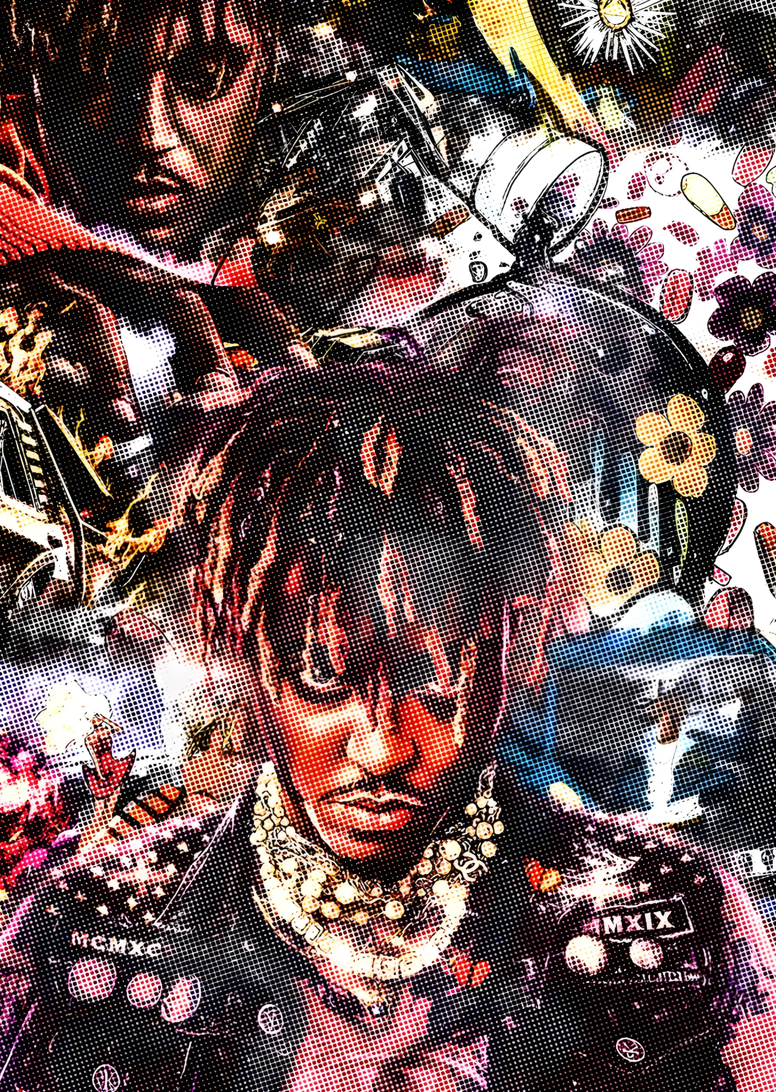 Juice WRLD - Çift Katmanlı Renkli Kolaj metal tablo