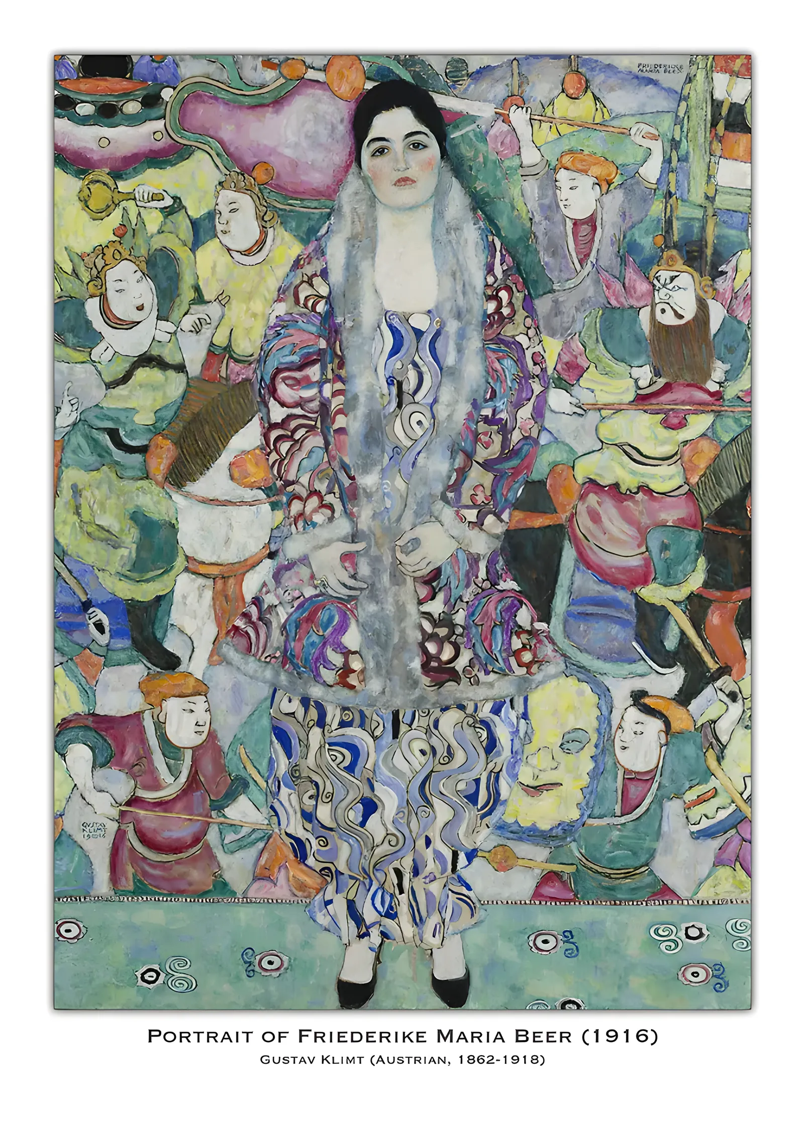 Gustav Klimt - Friederike Maria Beer Portresi metal tablo