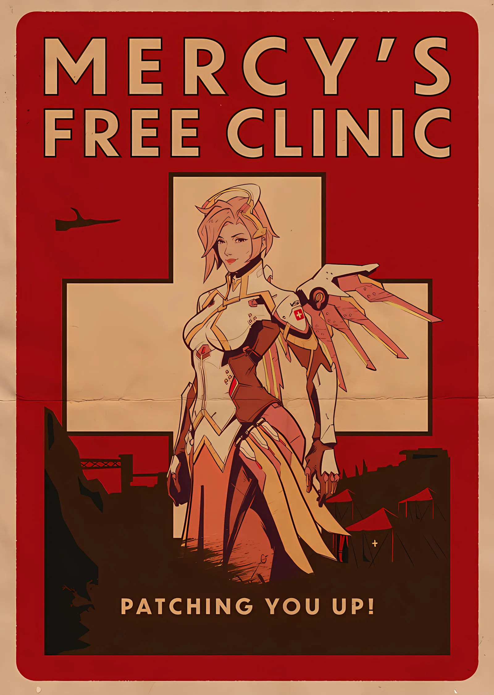 Mercy's Free Clinic metal tablo