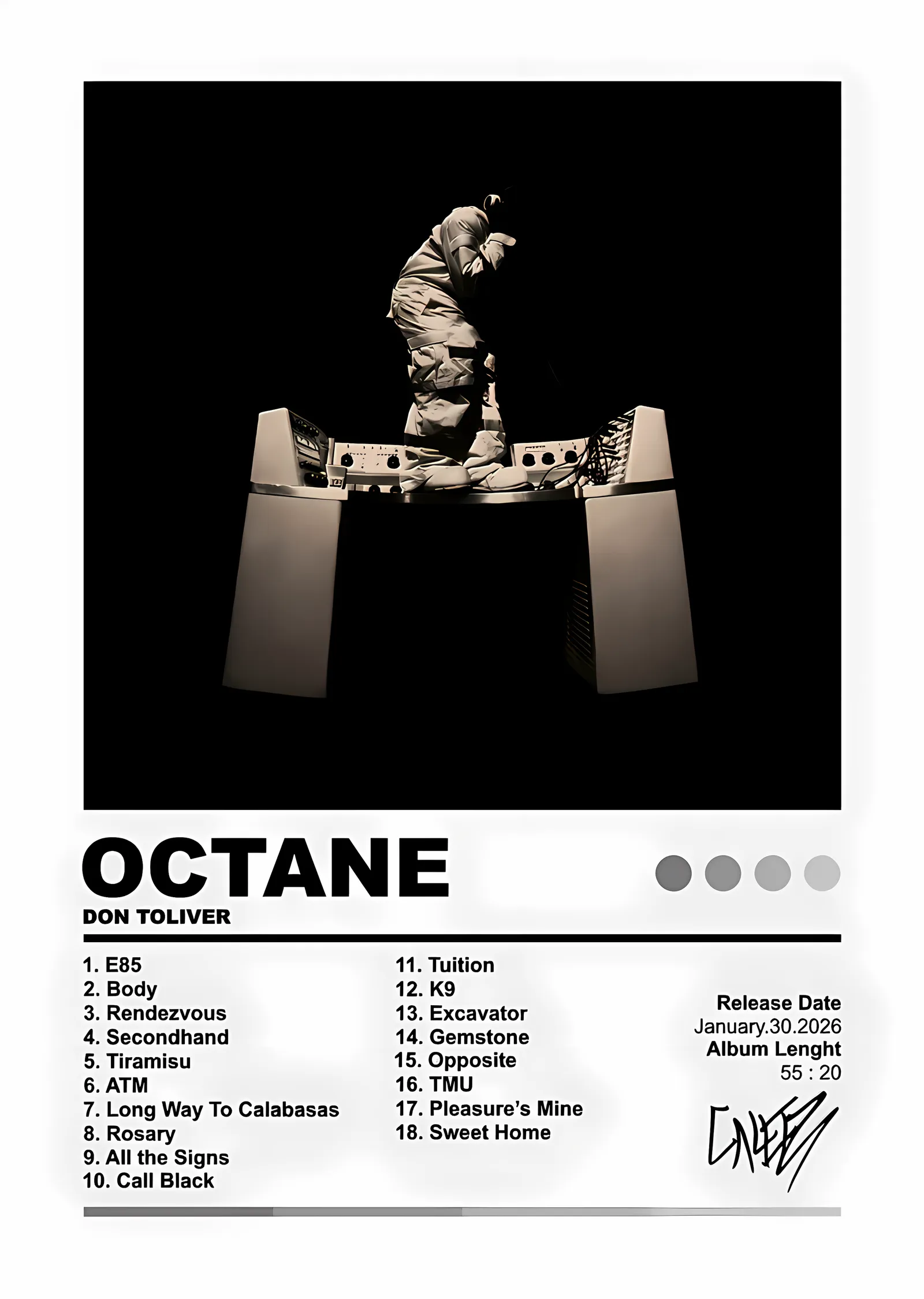 Don Toliver - Octane Albüm Kartı metal tablo