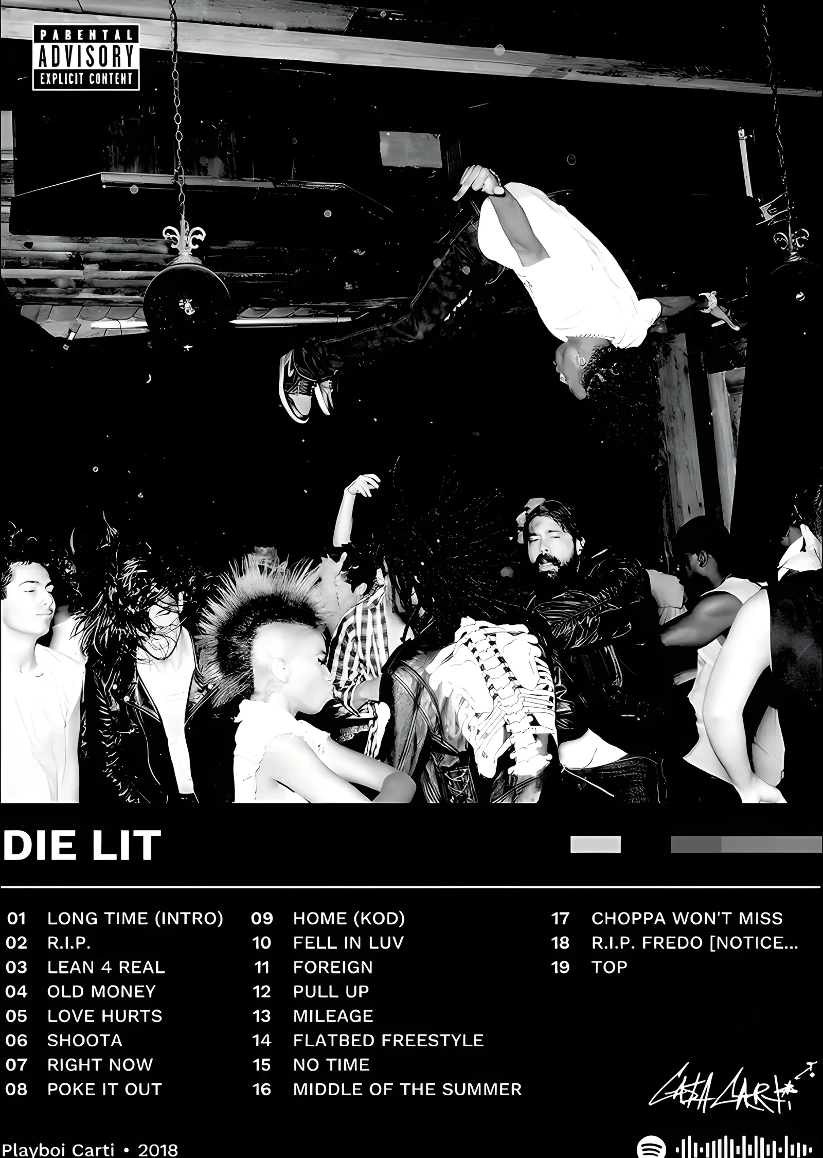 Playboi Carti - Die Lit: Şarkı Listesi metal tablo