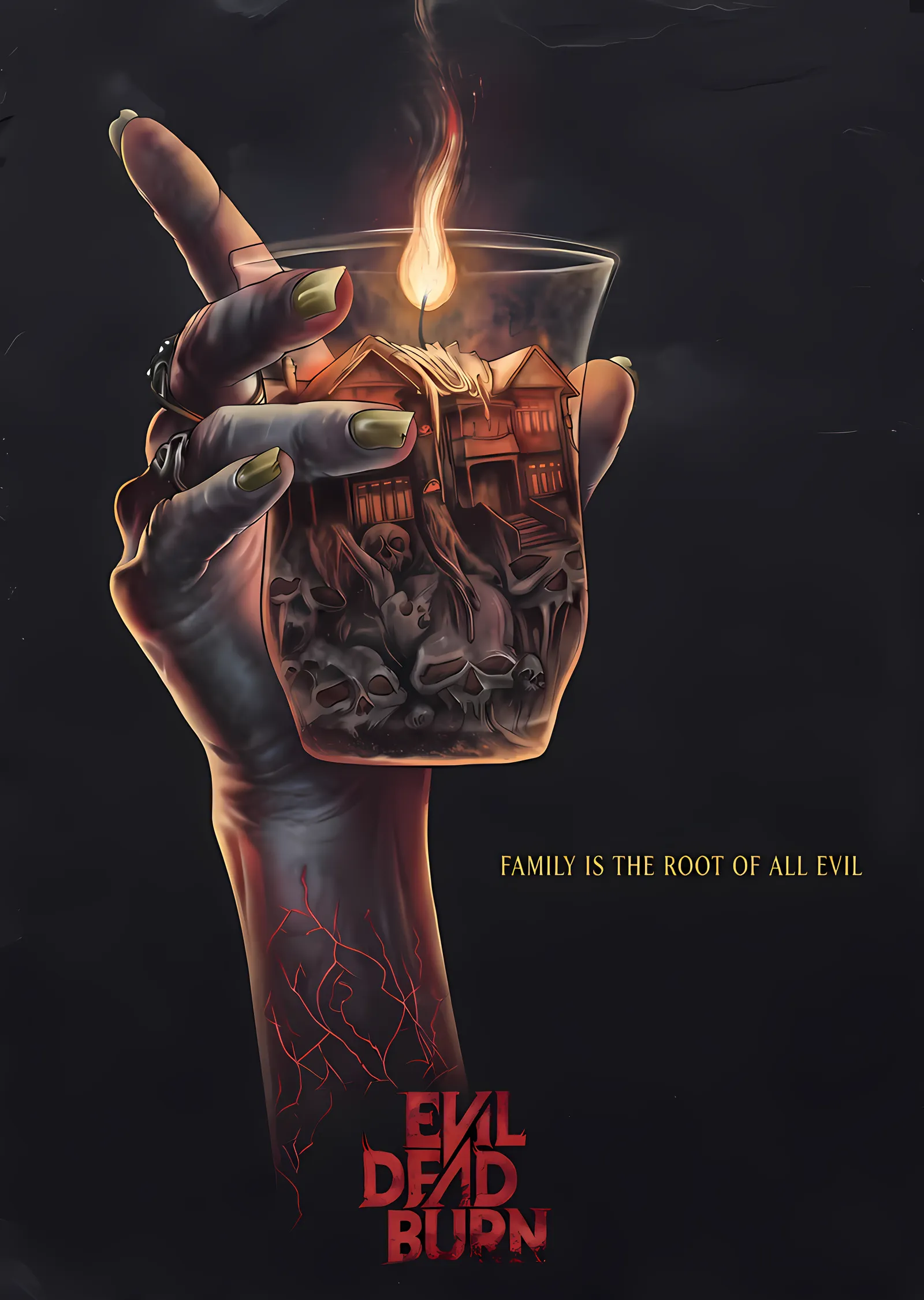 Evil Dead Burn - Bardaktaki Yanan Ev metal tablo