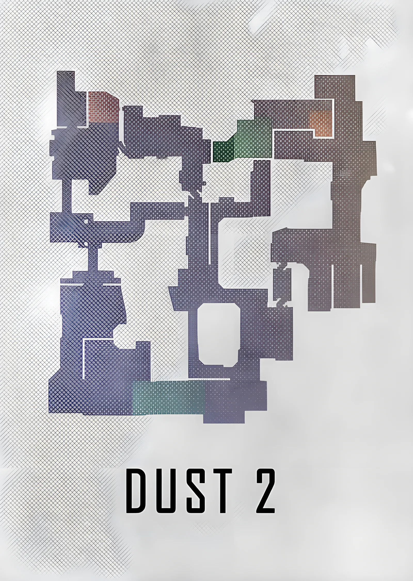 Counter-Strike Dust 2 - Açık Zemin Plan metal tablo