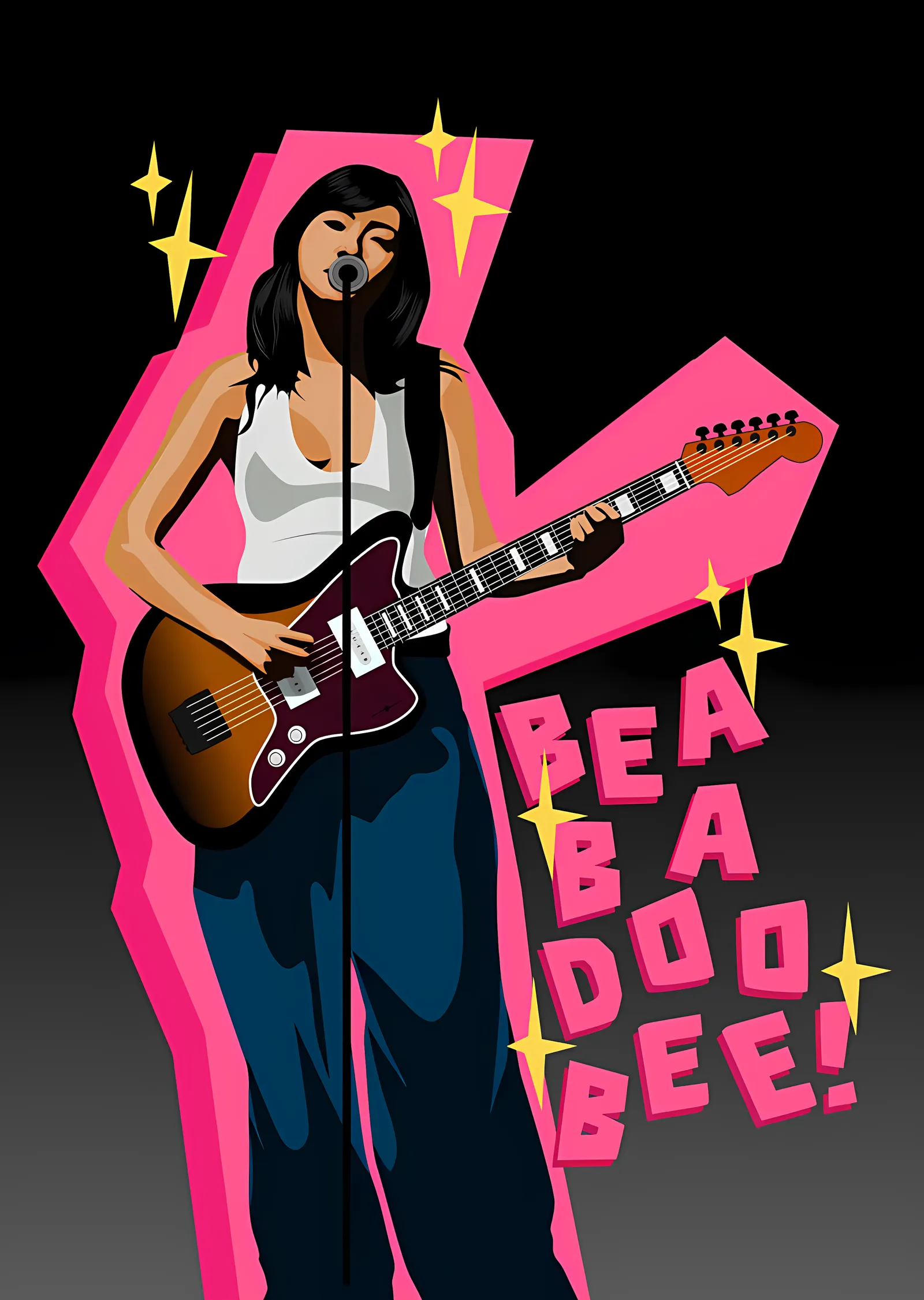 beabadoobee - Pembe Sahne Grafiği metal tablo
