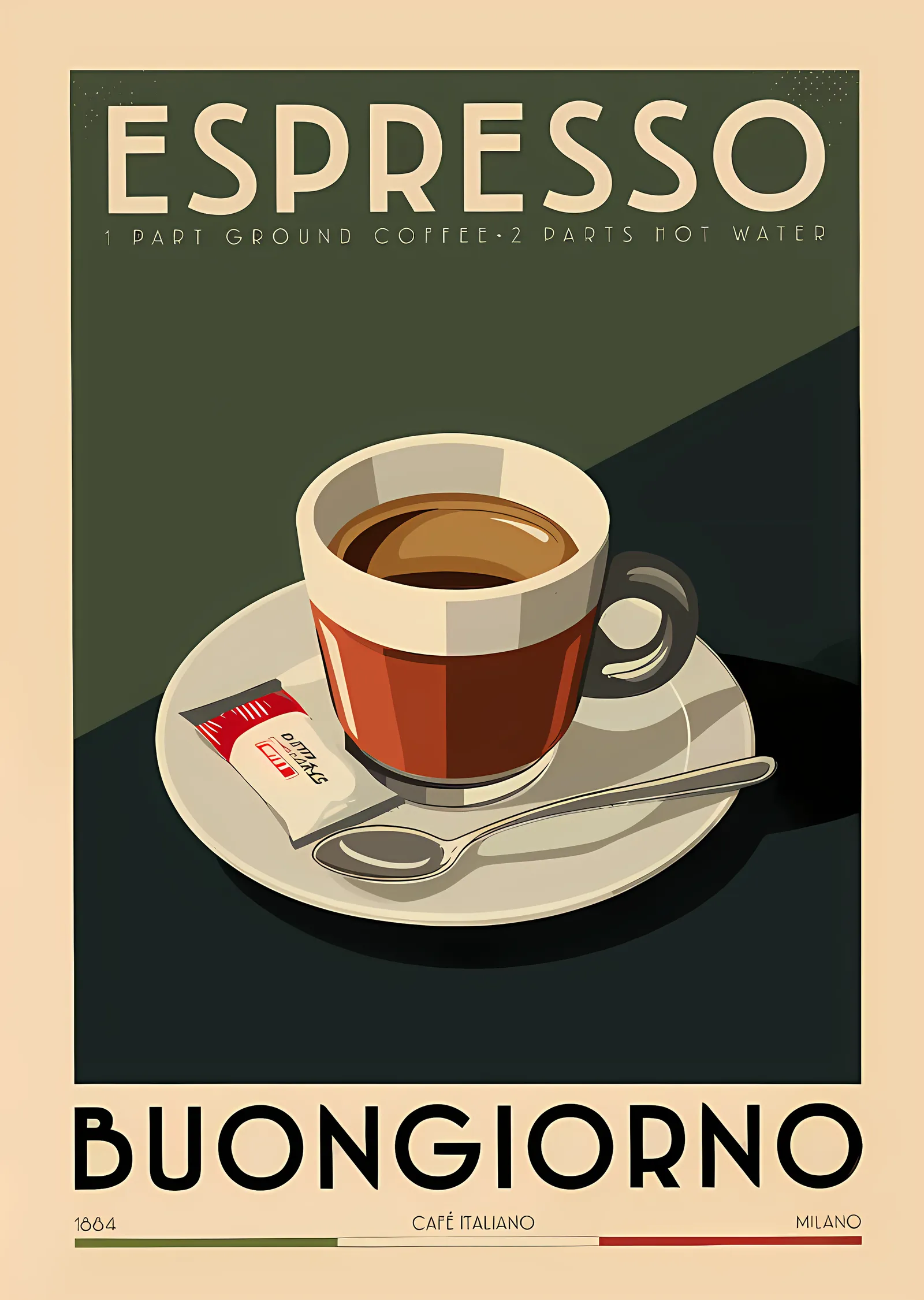 Espresso - Buongiorno metal tablo