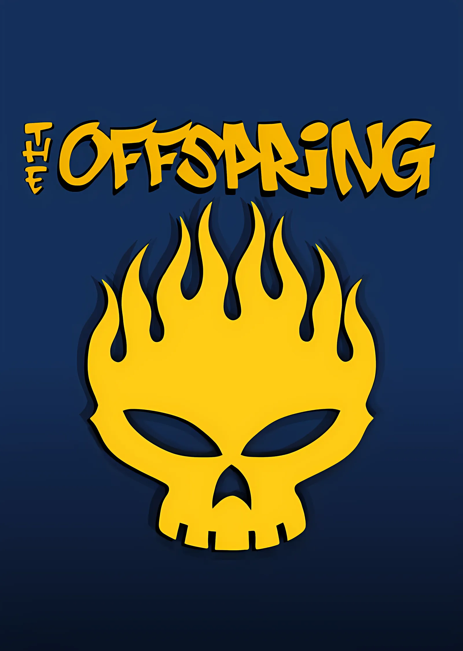 The Offspring - Mavi Zeminde Sarı Amblem metal tablo