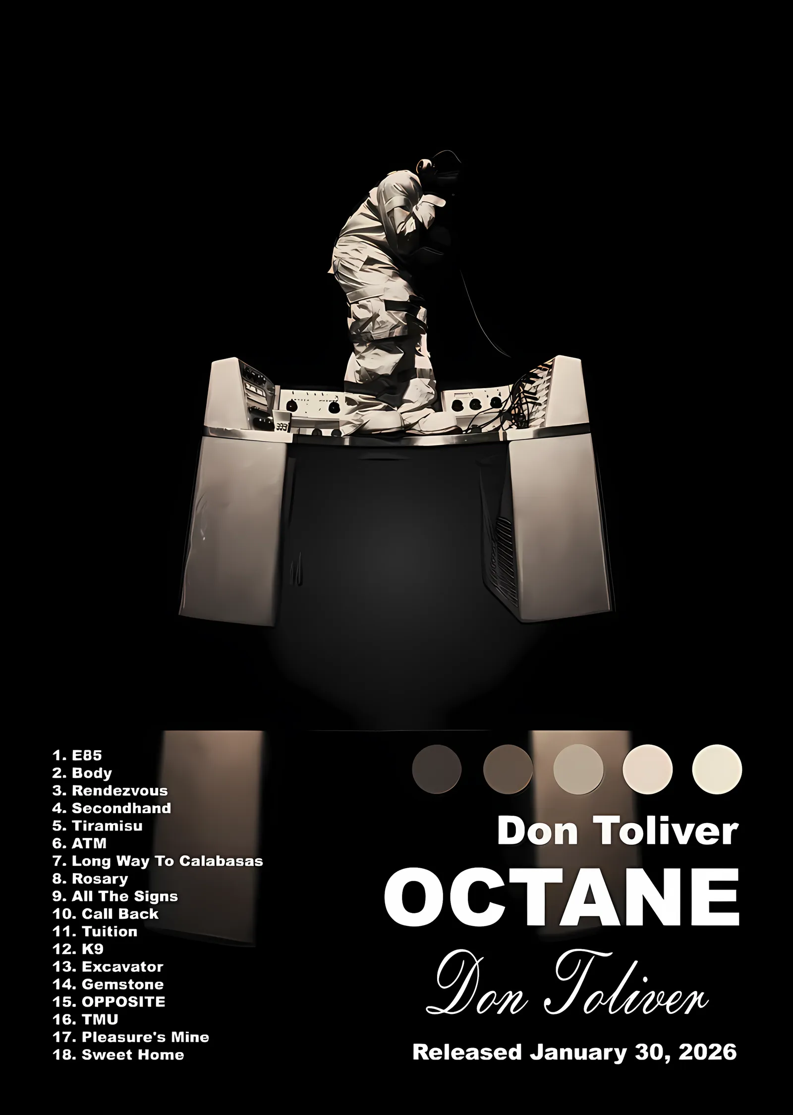 Don Toliver - Octane Renk Paleti Kartı metal tablo